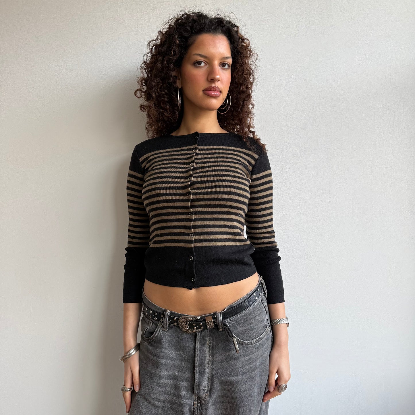Striped popper cardi - Size S