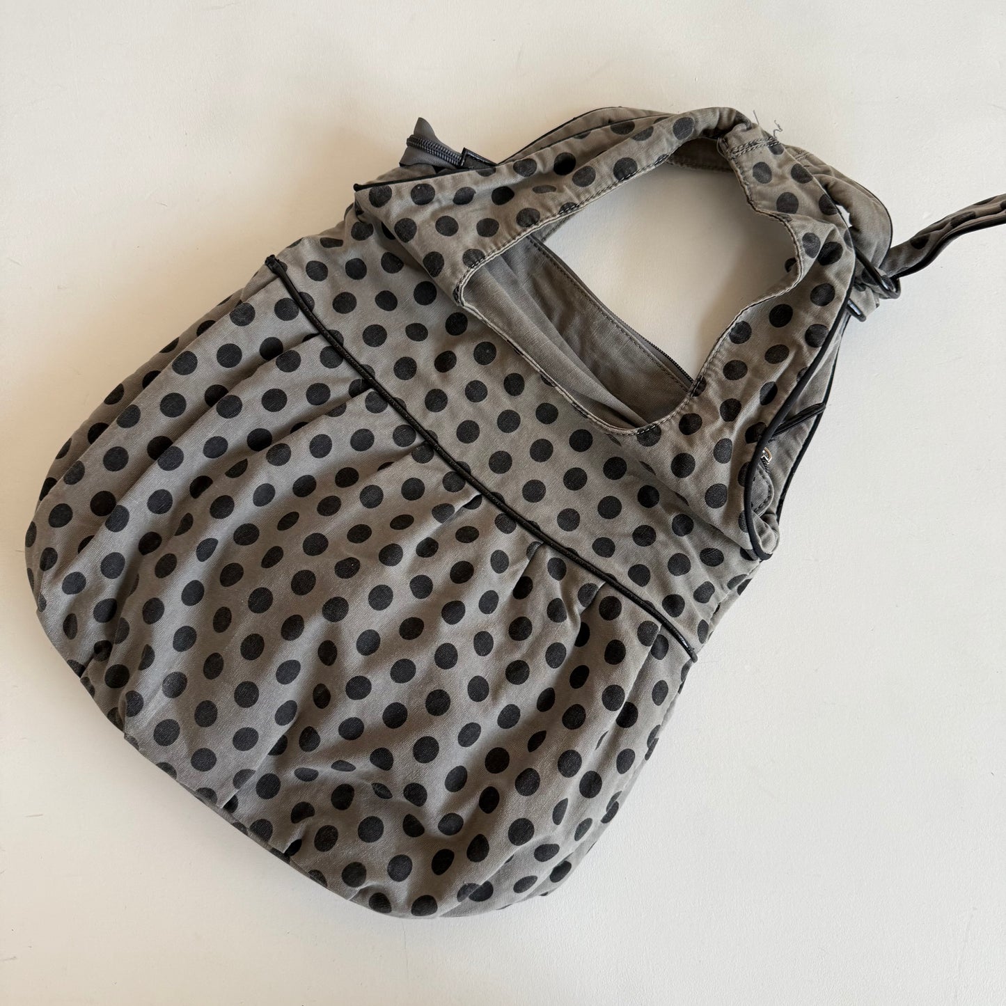 Khaki polka dot bag - OS