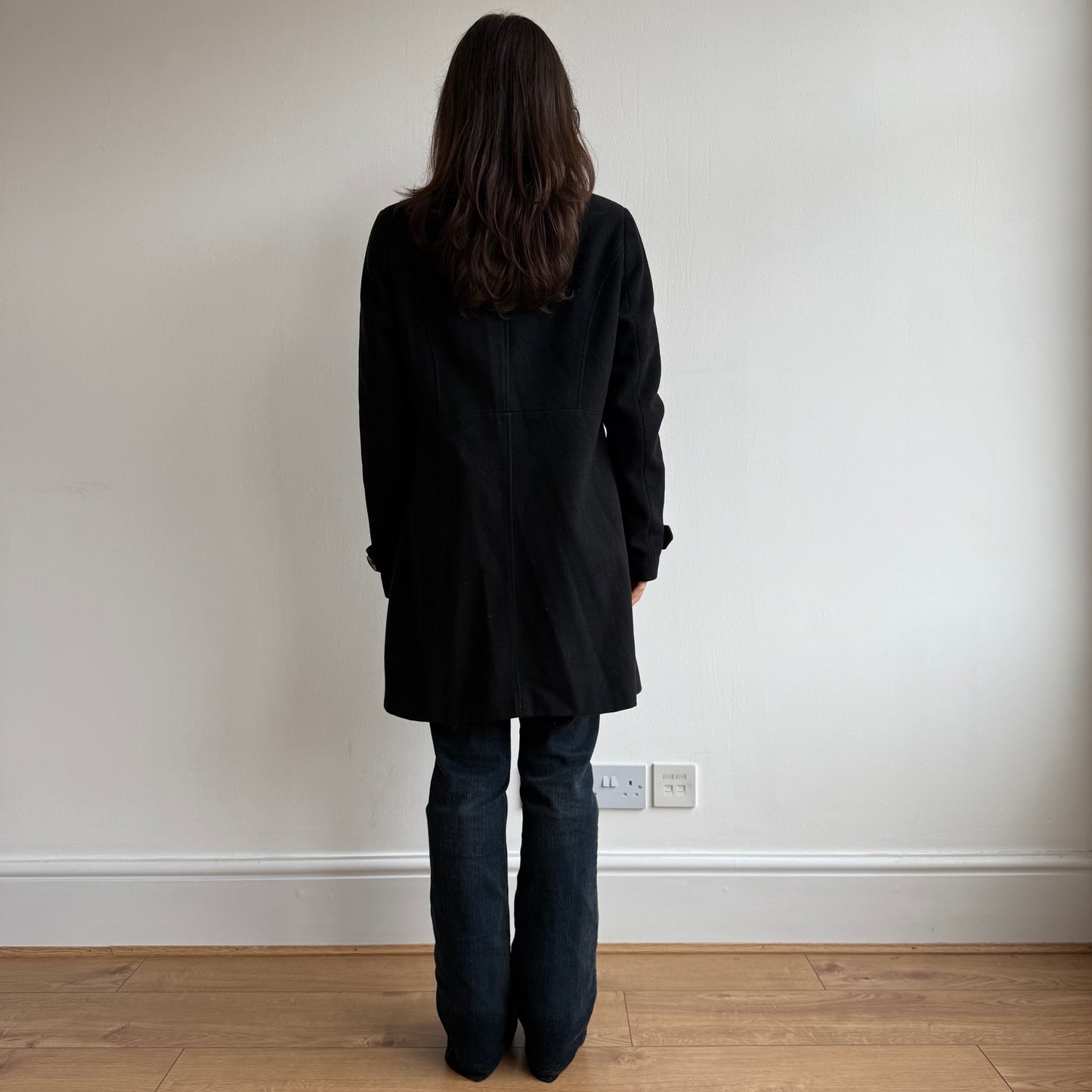Black double breasted coat - Size S