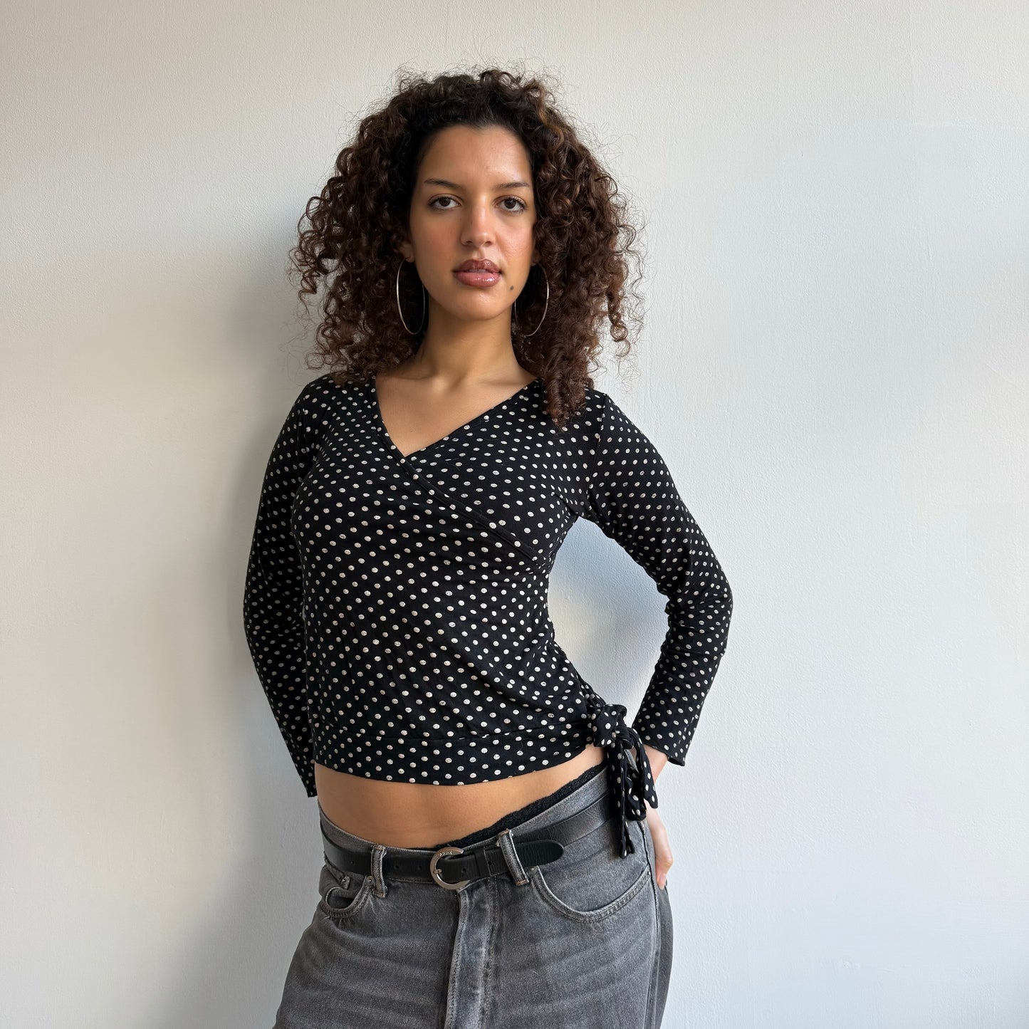 Polka dot wrap top - Size S