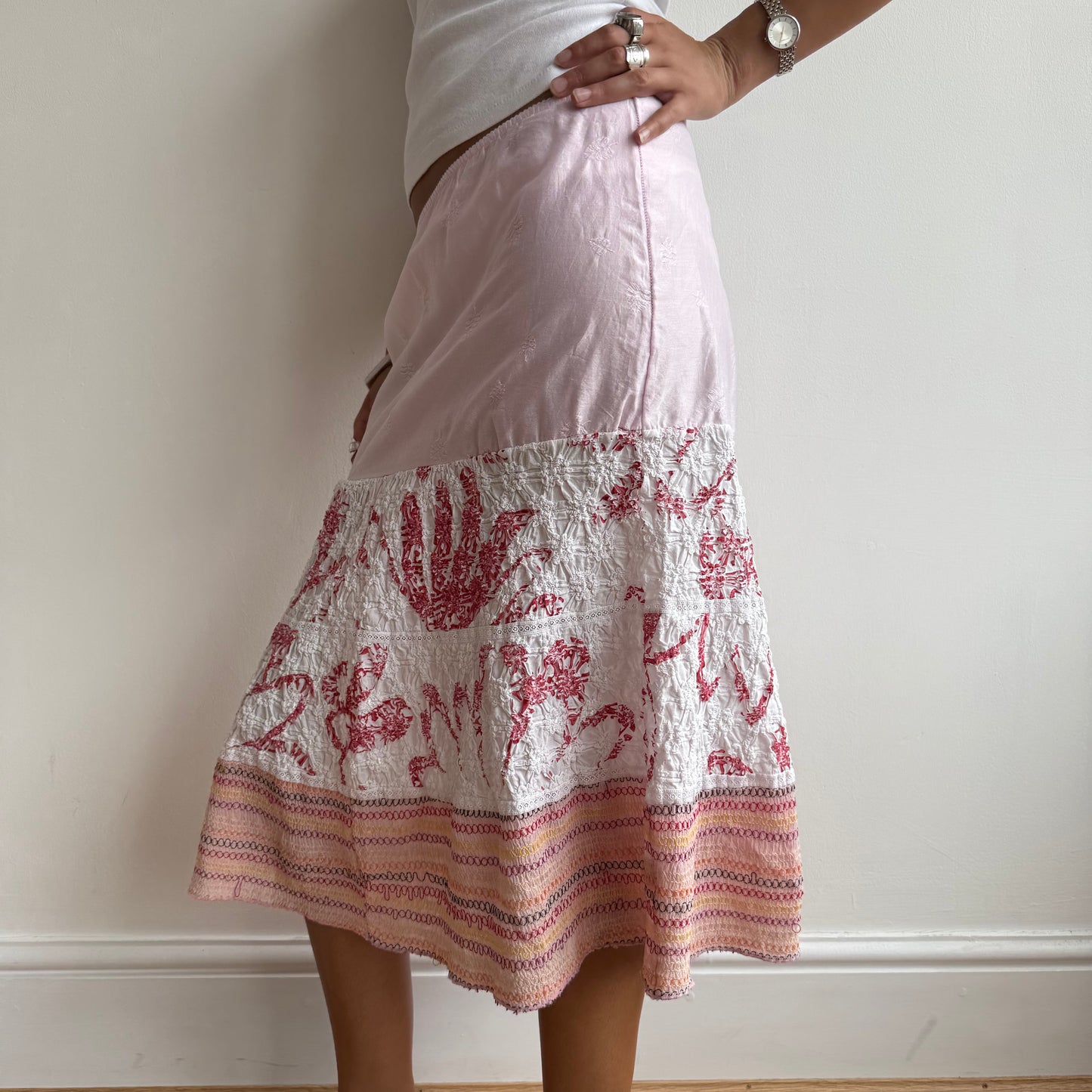 Custo Barcelona pink midi skirt - Size S