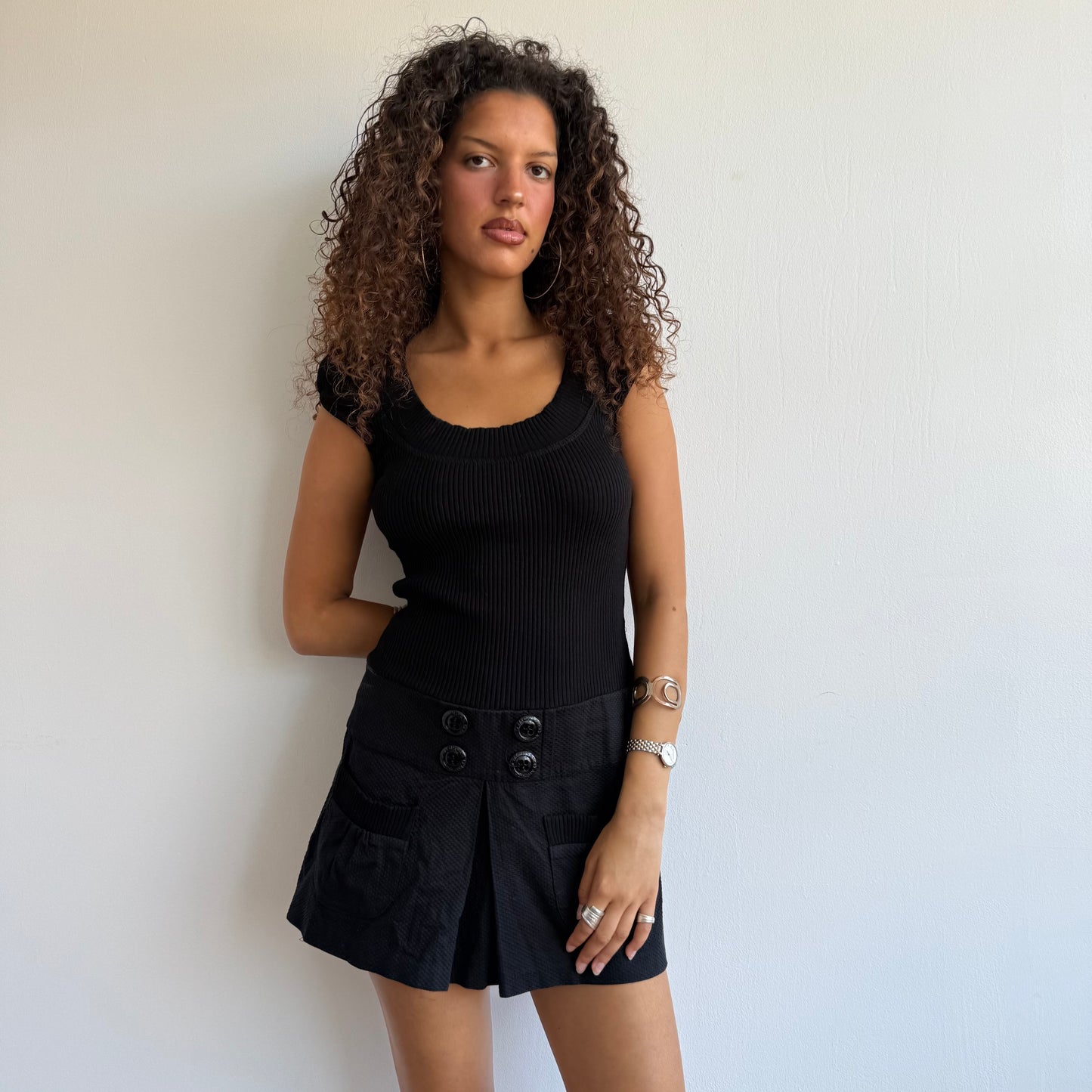 Morgan black peacoat dress - Size S + L