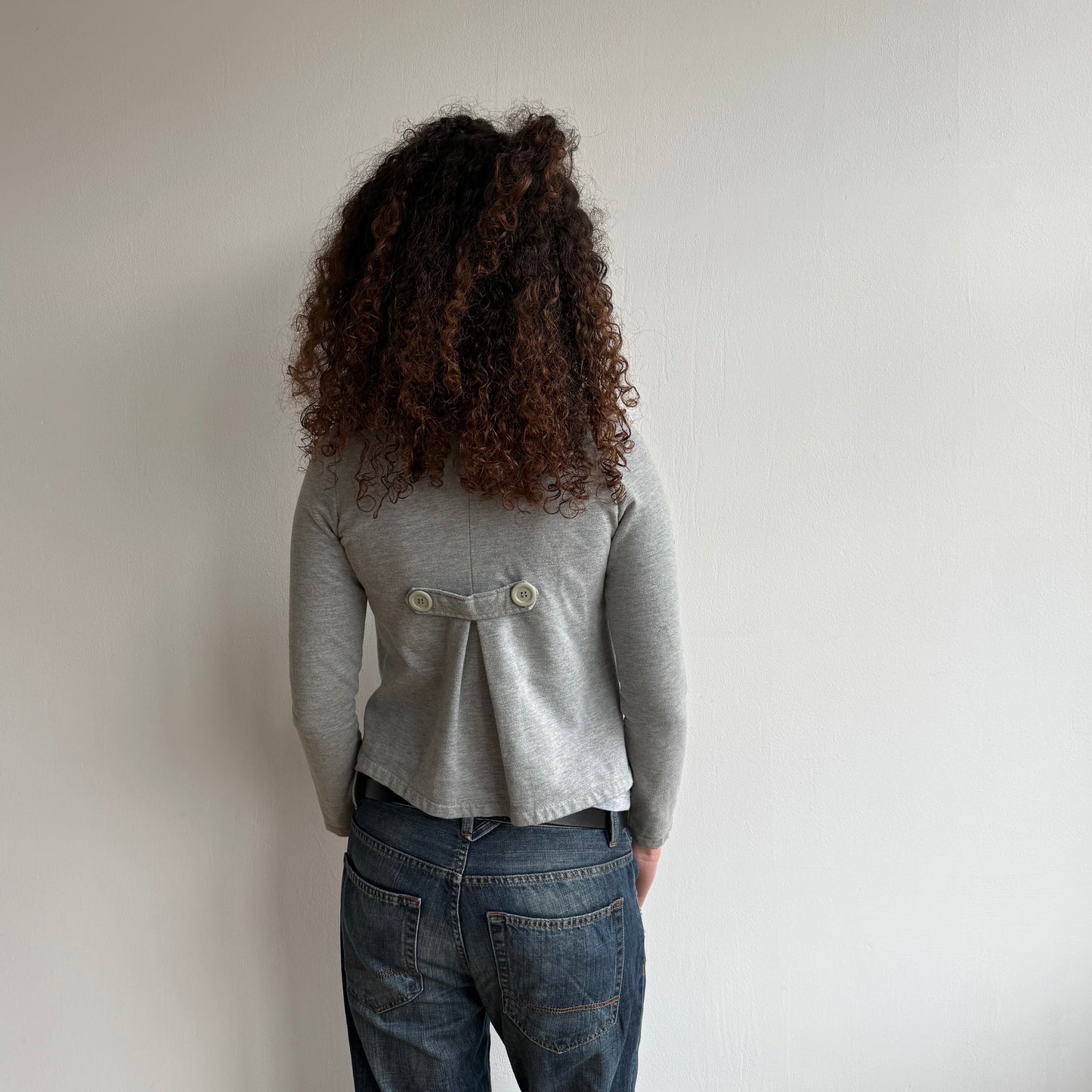 Grey 3/4 sleeve peacoat jumper - Size S