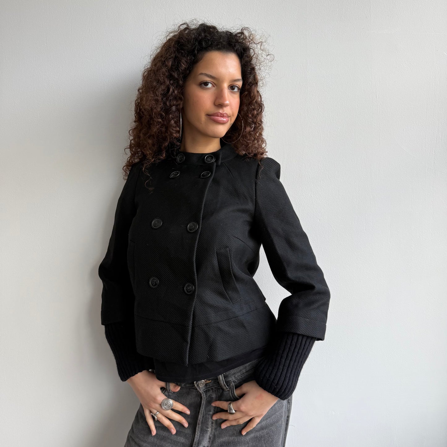Bi-material peacoat - Size S