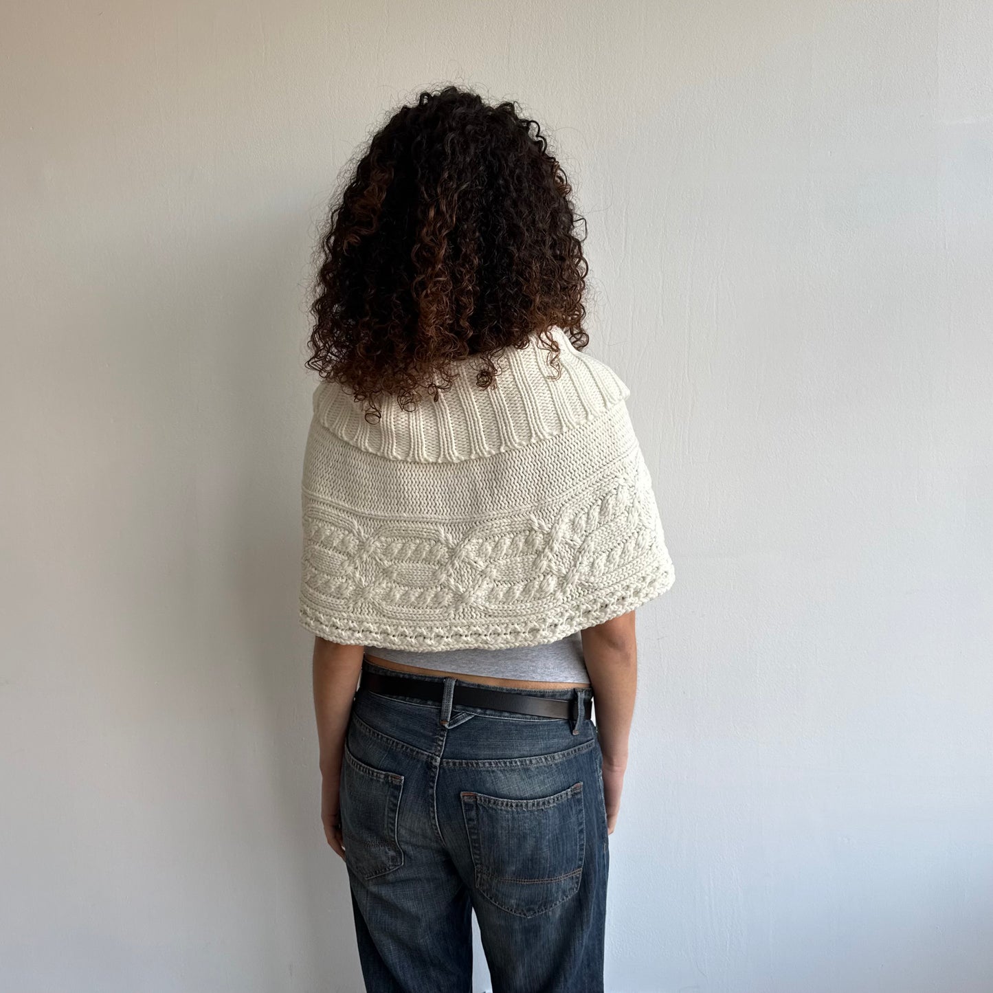 Cream mini poncho - Size S