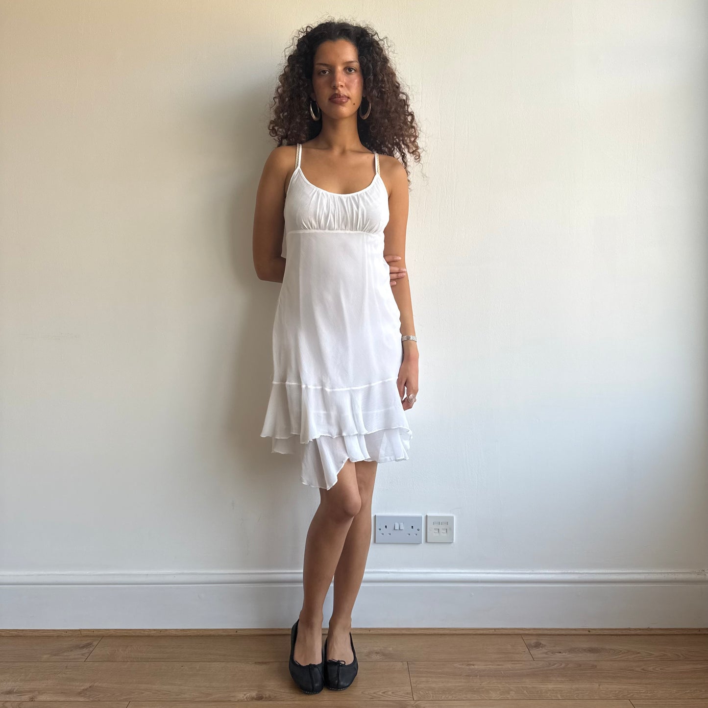 White ruffle dress - Size S
