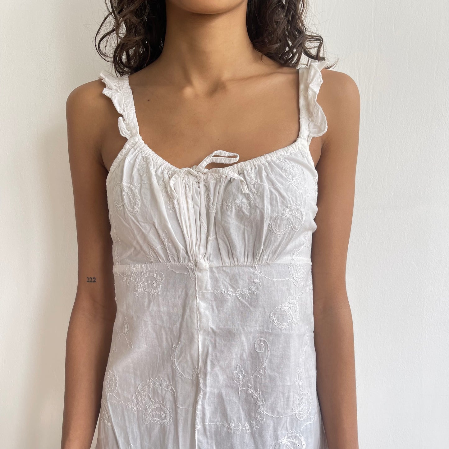 White milkmaid ruffle dress - Size XS