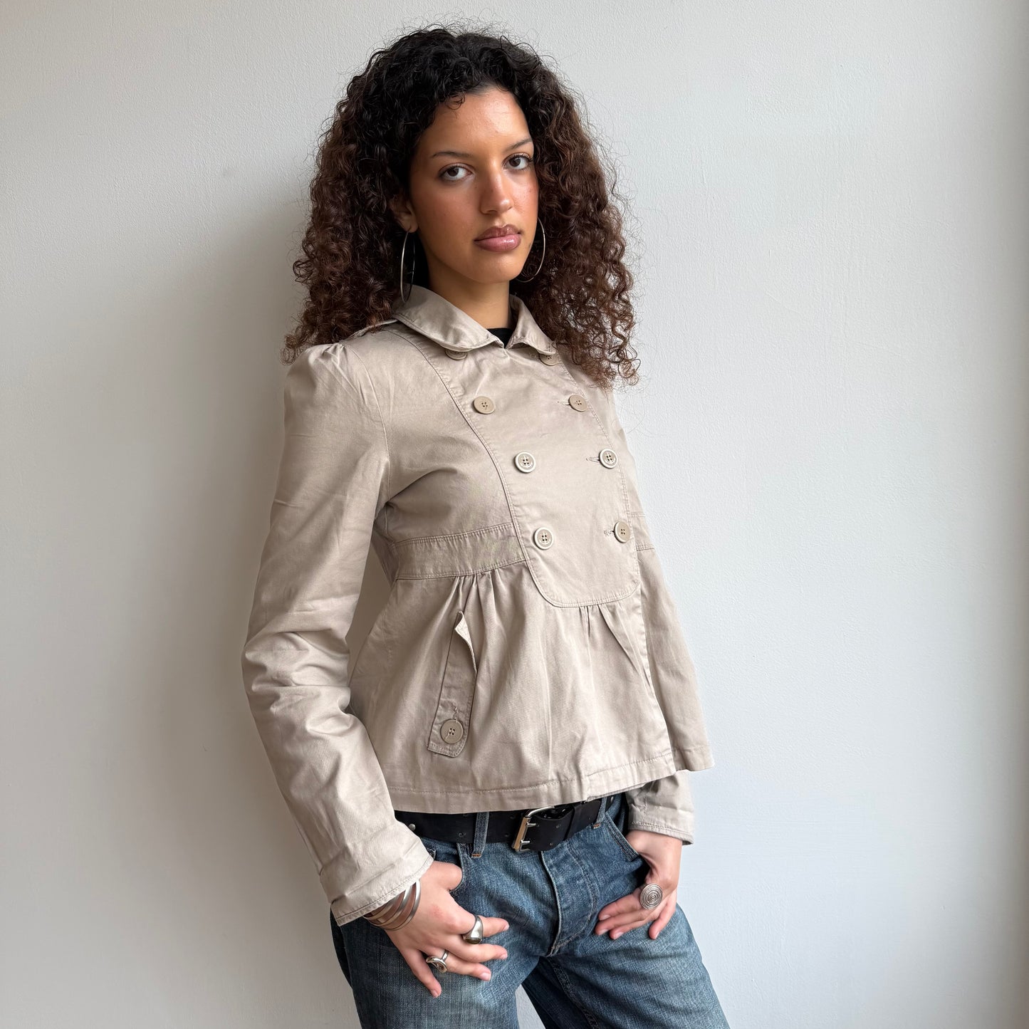 Beige peacoat - Size S