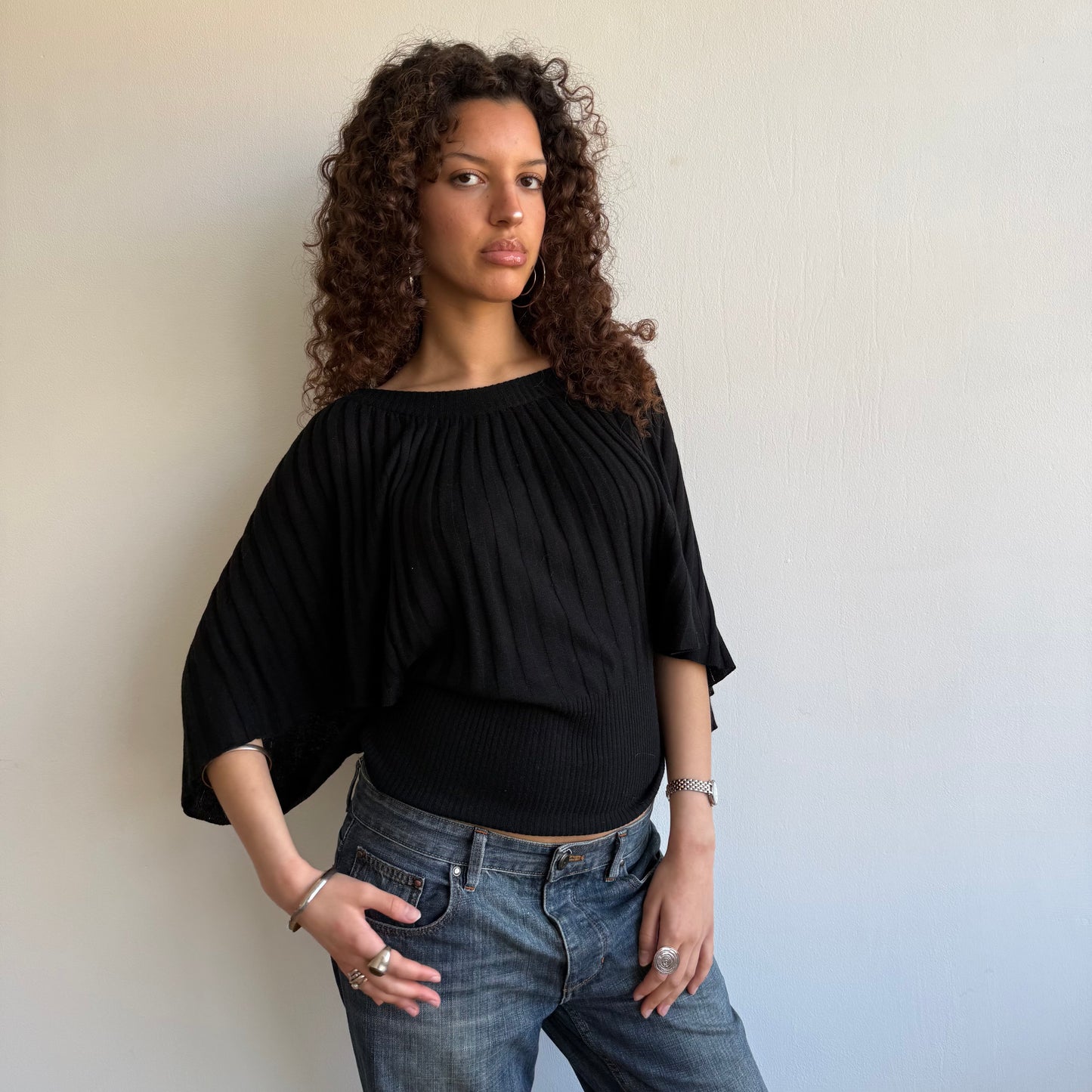 Black batwing knit - Size M/L