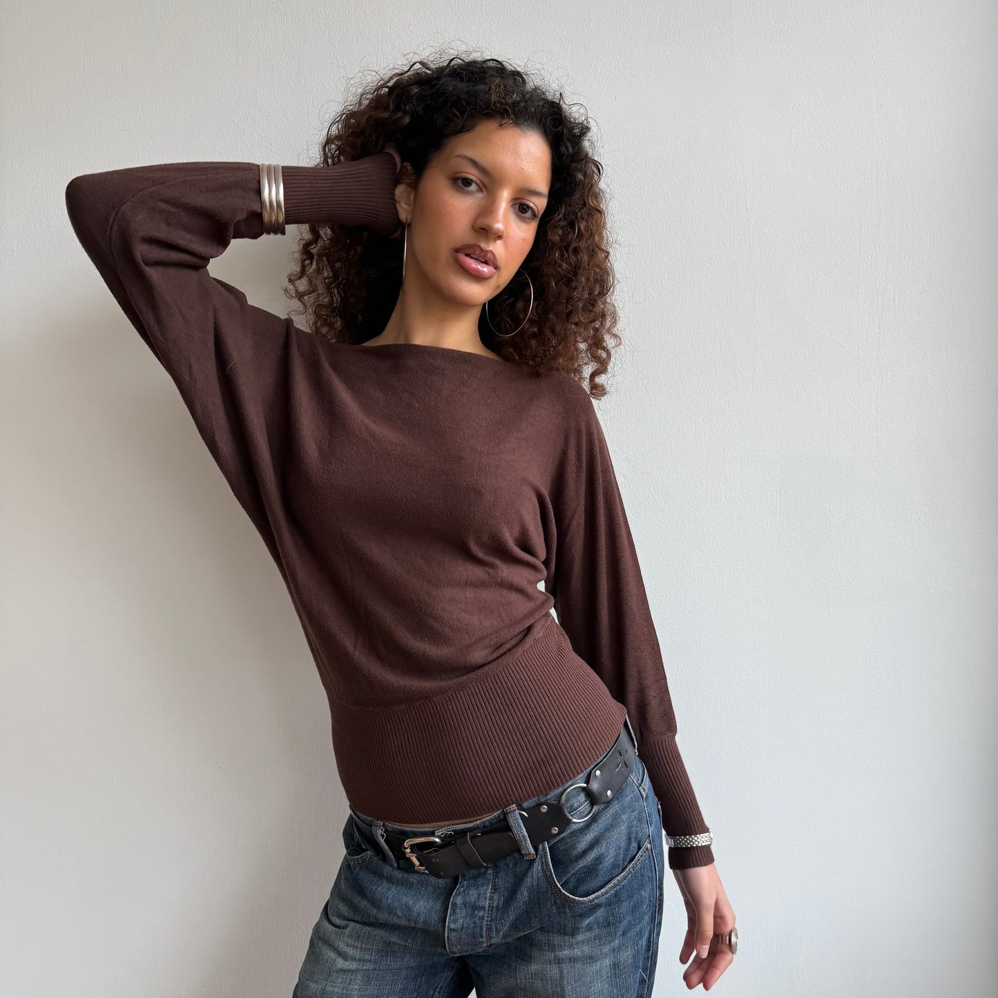 Brown slouchy knit - Size S