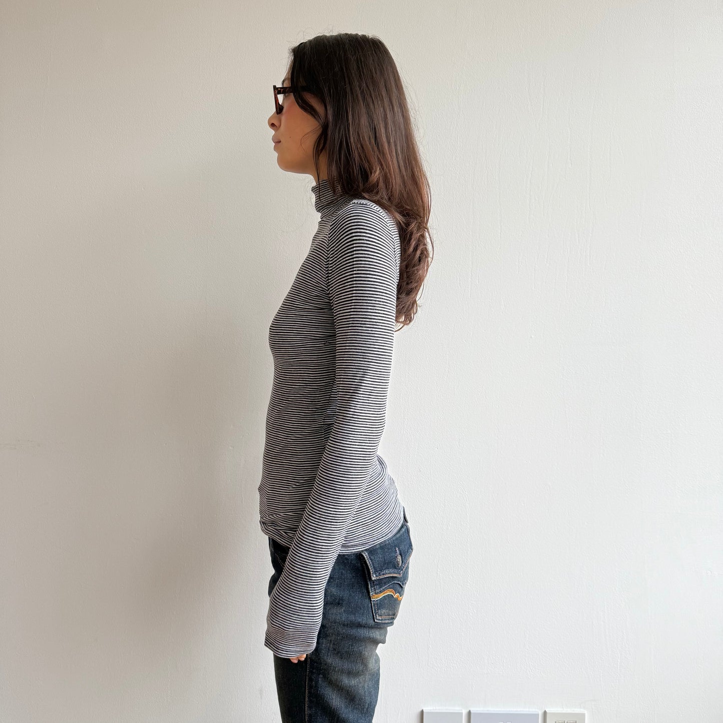 Black striped roll neck - Size S