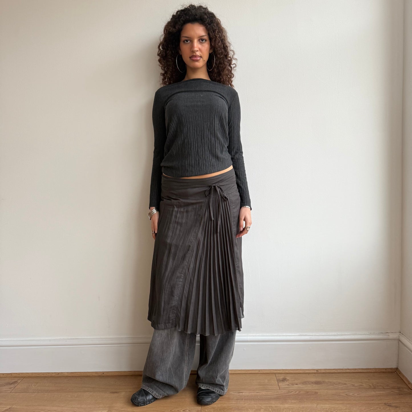 Brown plisse skirt - Size S/M