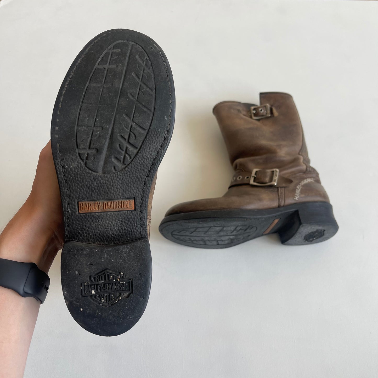 Brown Harley Davidson boots - Size UK5 (Pair 2)