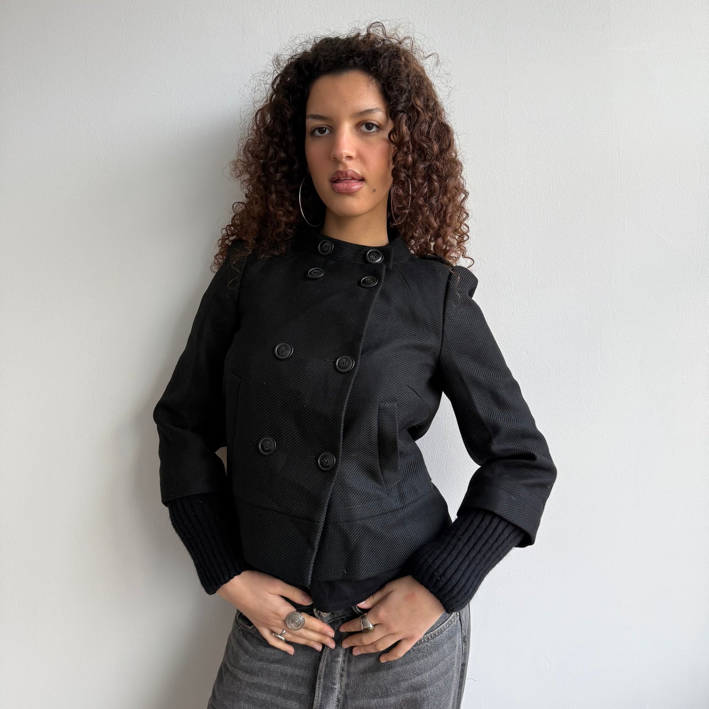 Bi-material peacoat - Size S