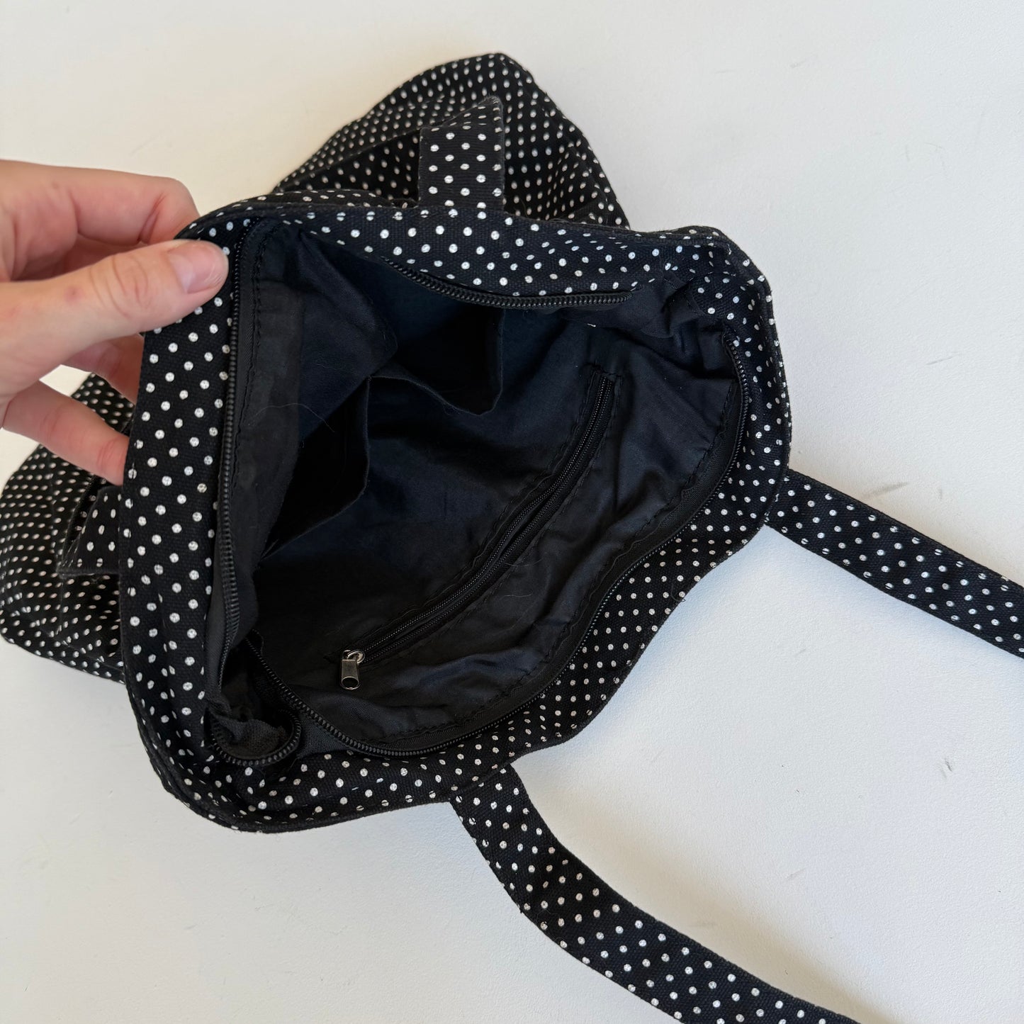 Polka dot flower bag