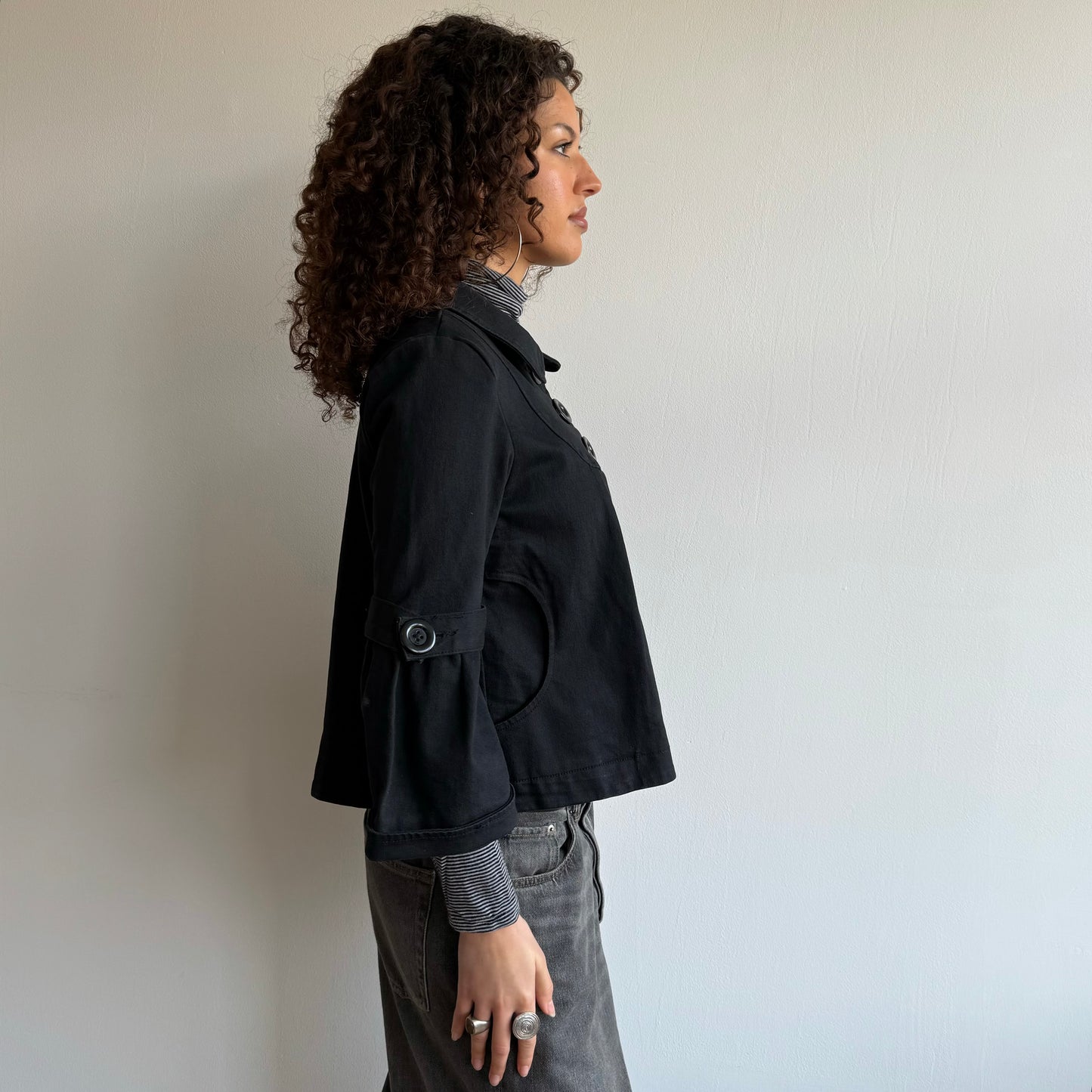 Black peacoat - Size S