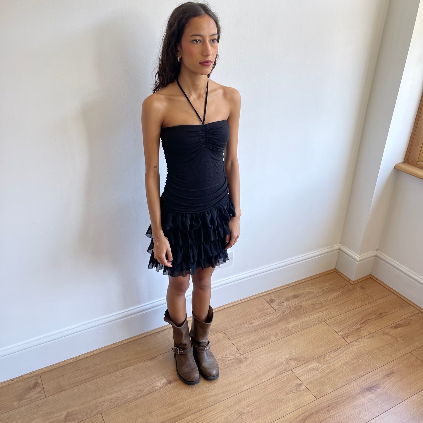 Black ruffle salsa dress - Size XS