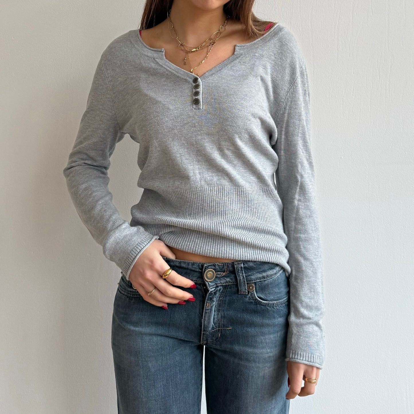 Grey skull jumper - Size M