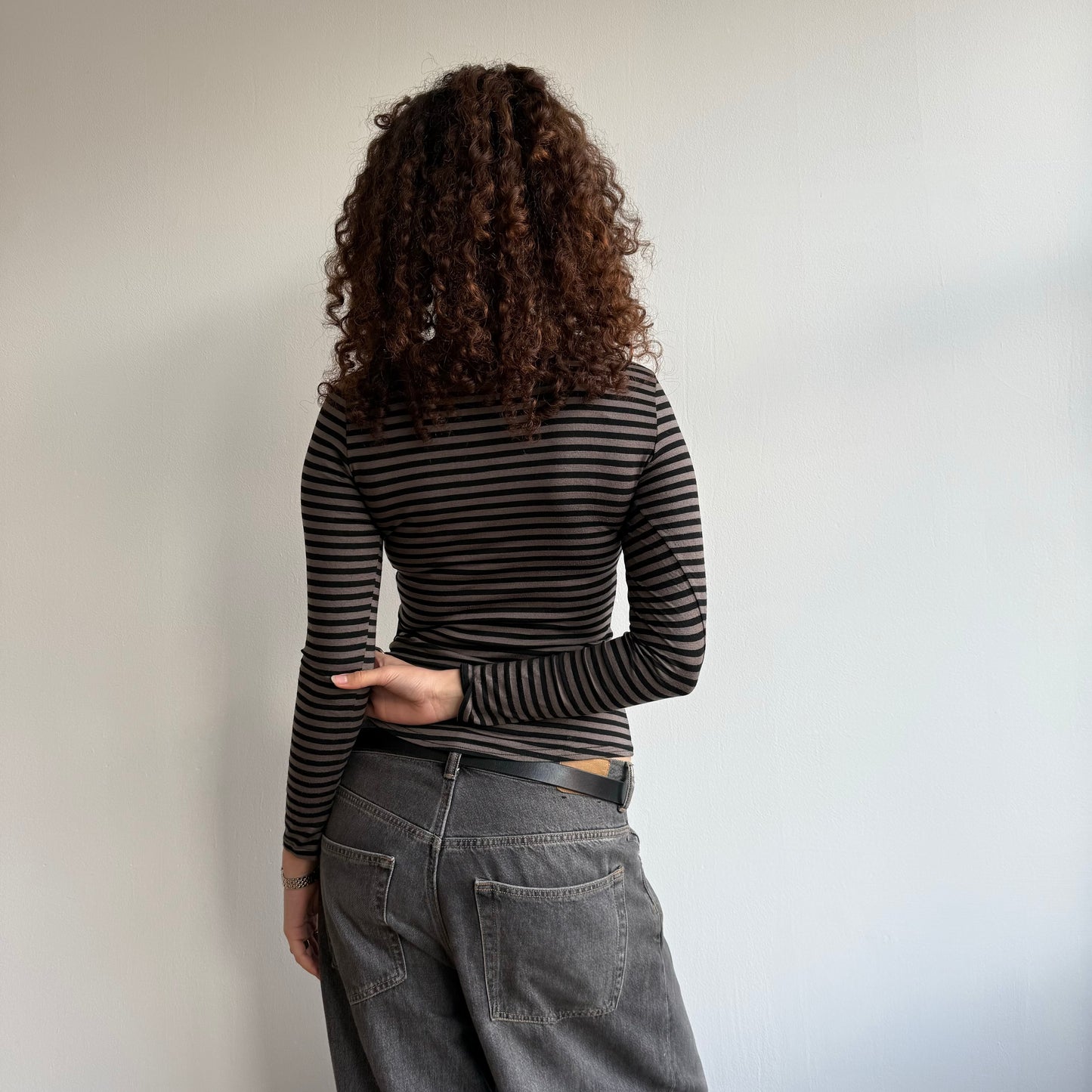 Brown stripe long sleeve - Size S