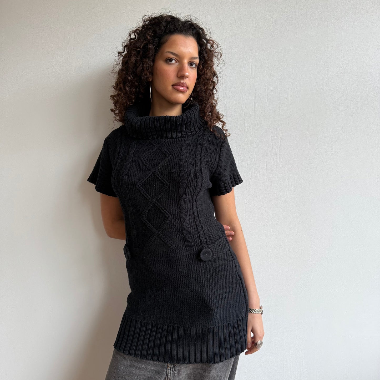 Black knit dress - Size M