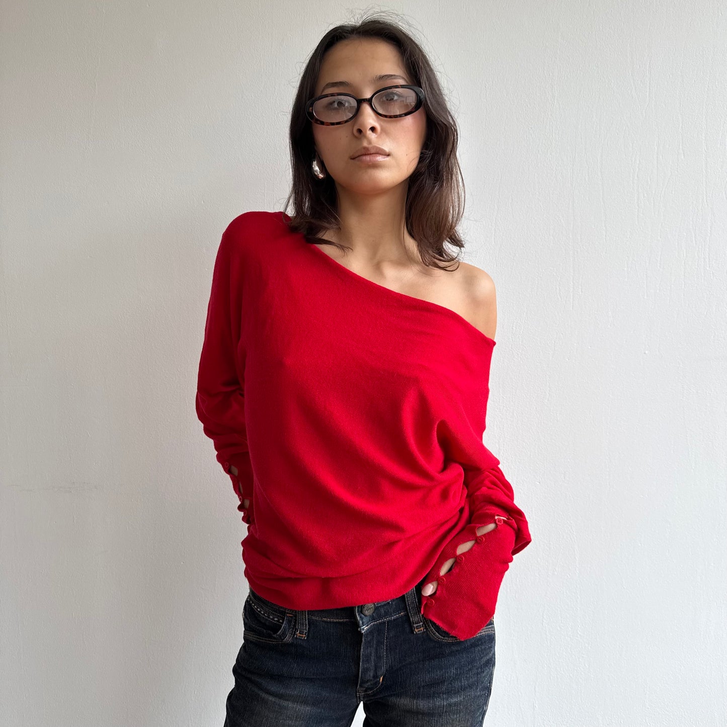 Red slouchy knit - Size L