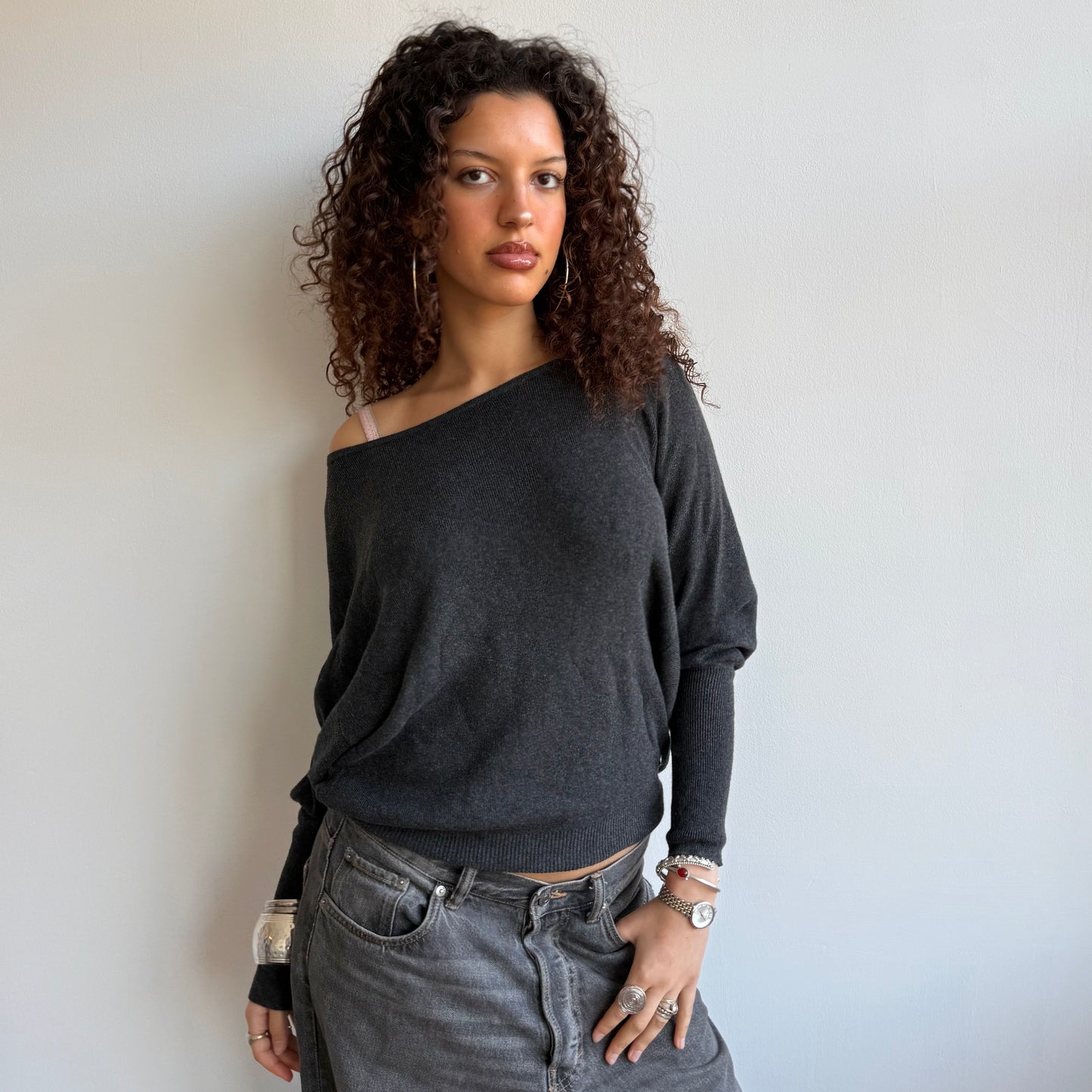 Grey batwing knit - Size S