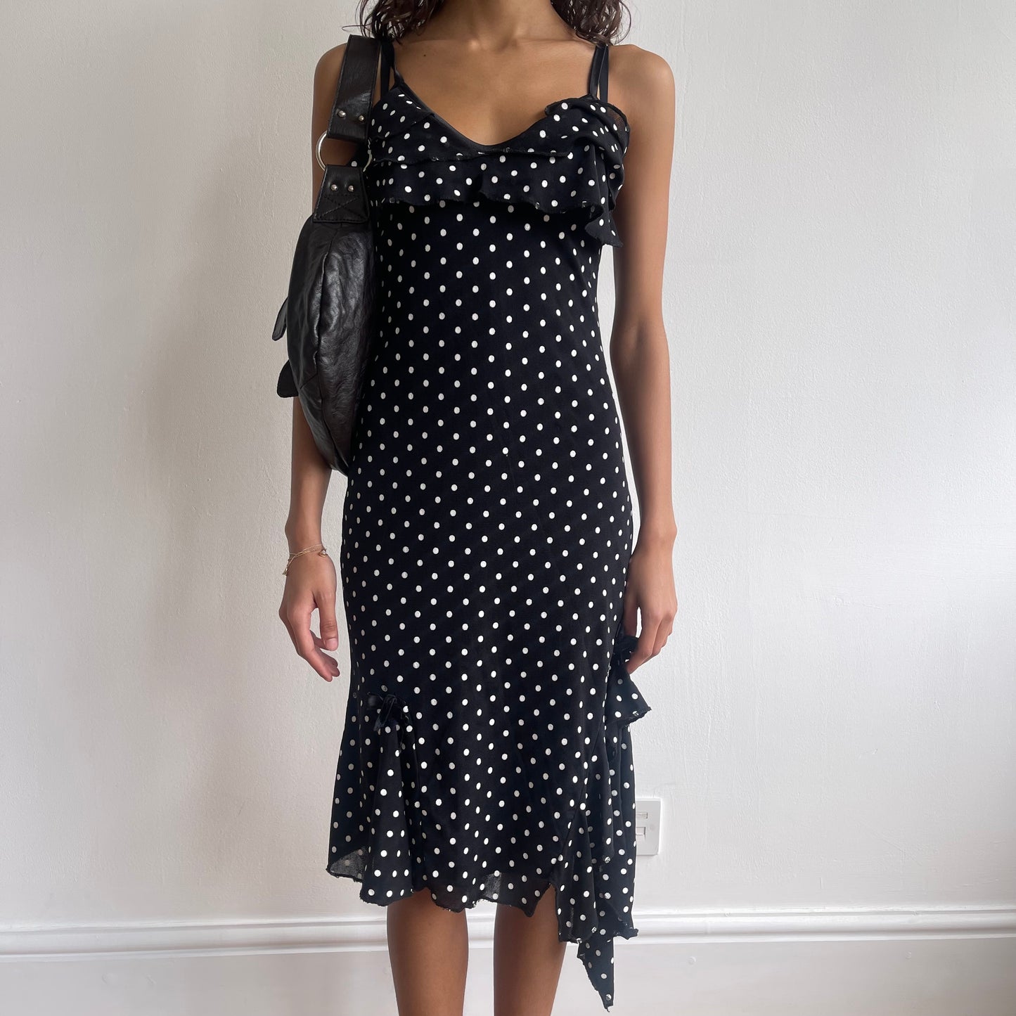 Polka dot ruffle dress - Size S