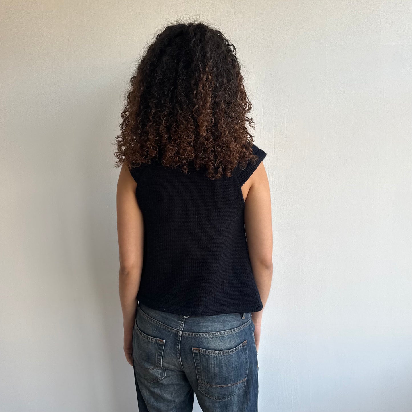 Navy pocket button knit - Size S