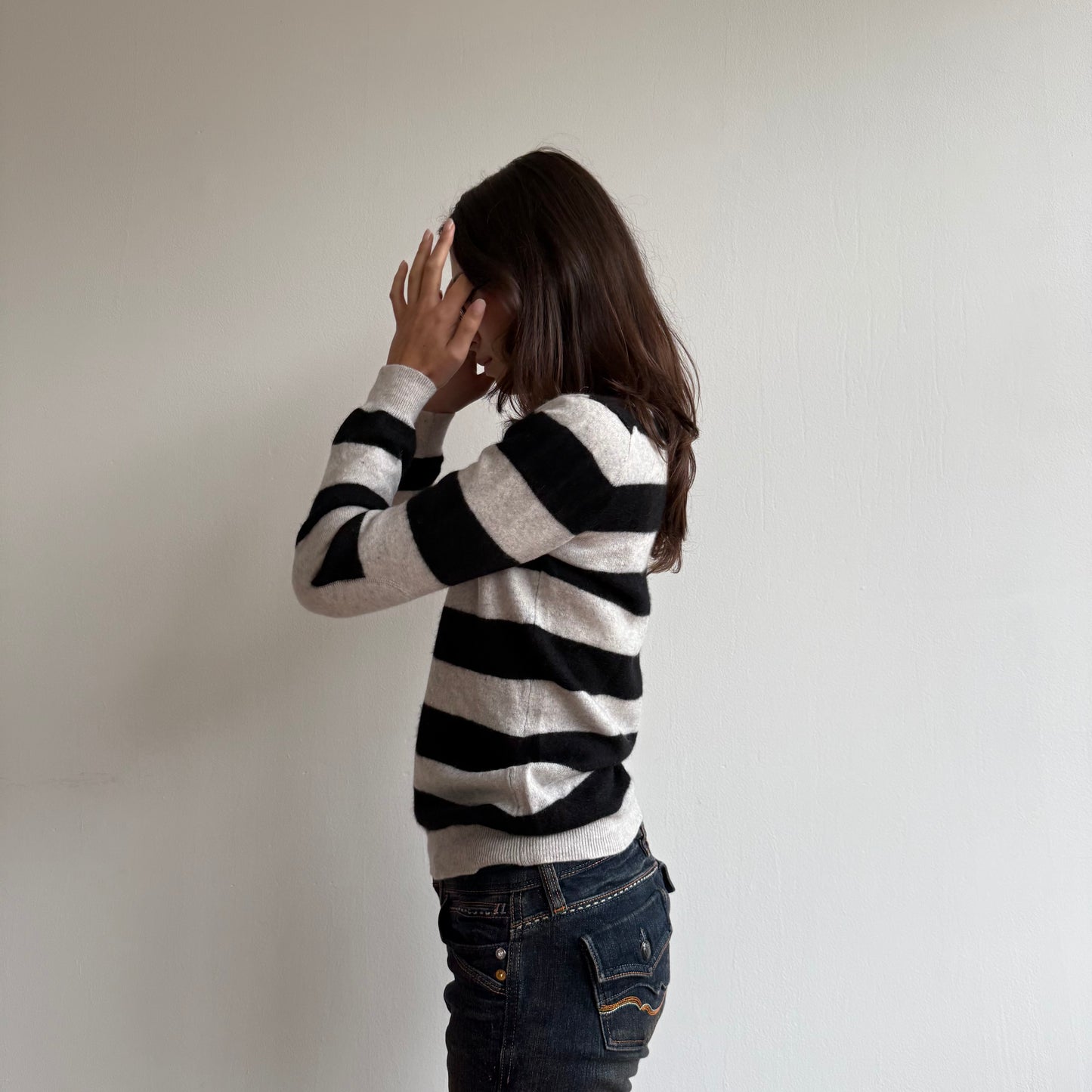 Grey striped cashmere knit - Size S