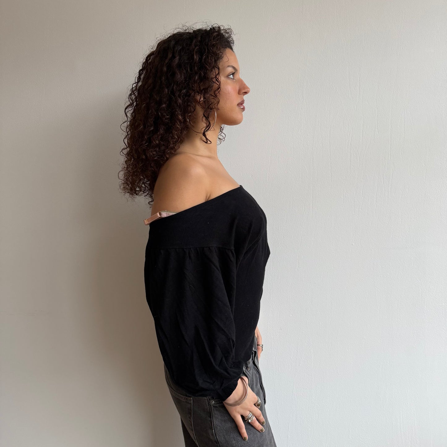 Black batwing knit - Size S