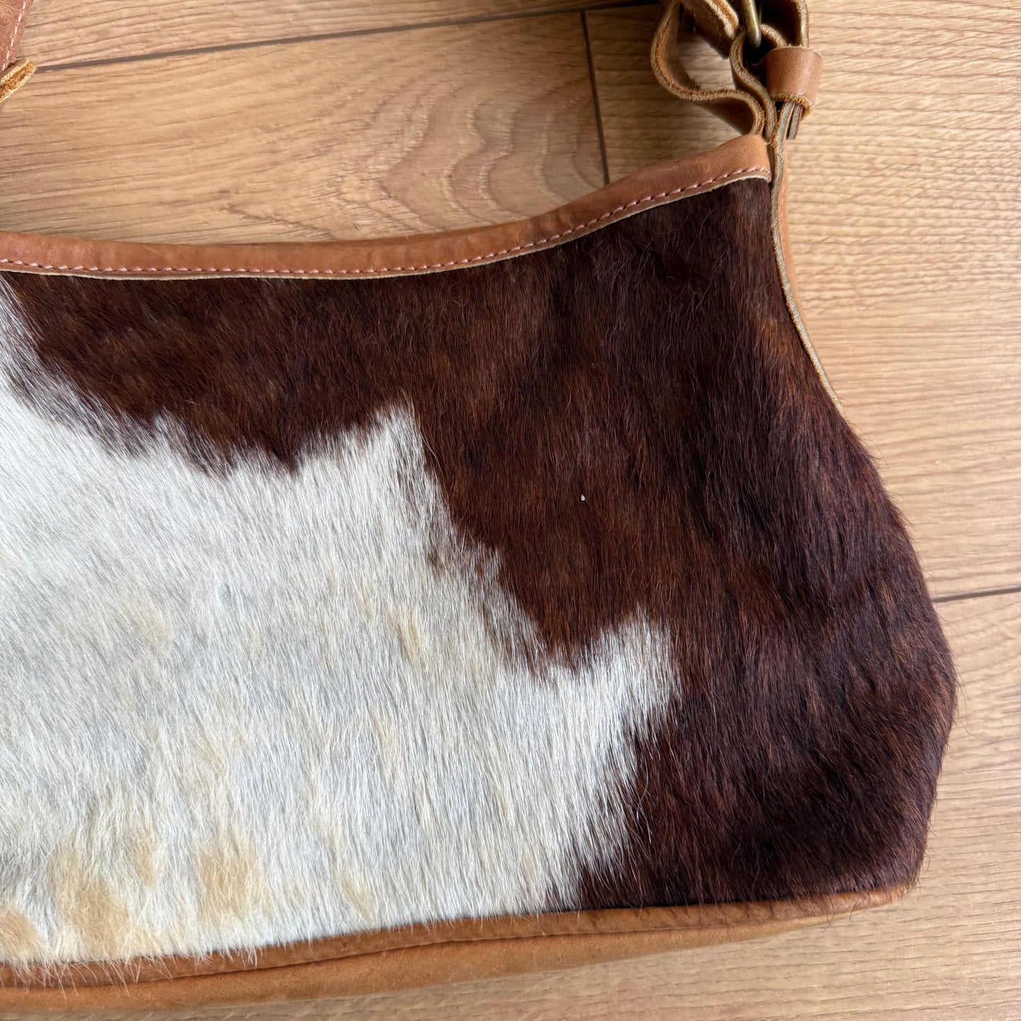 Leather cow print bag