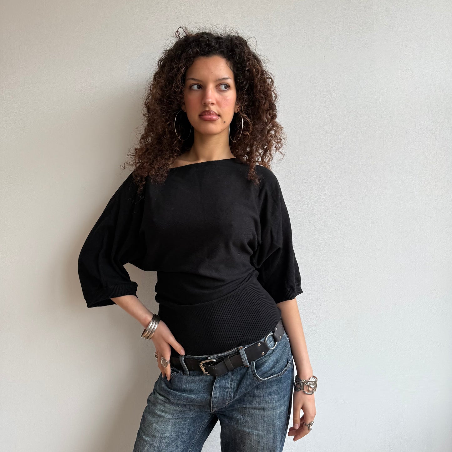 Black short sleeve knit - Size M