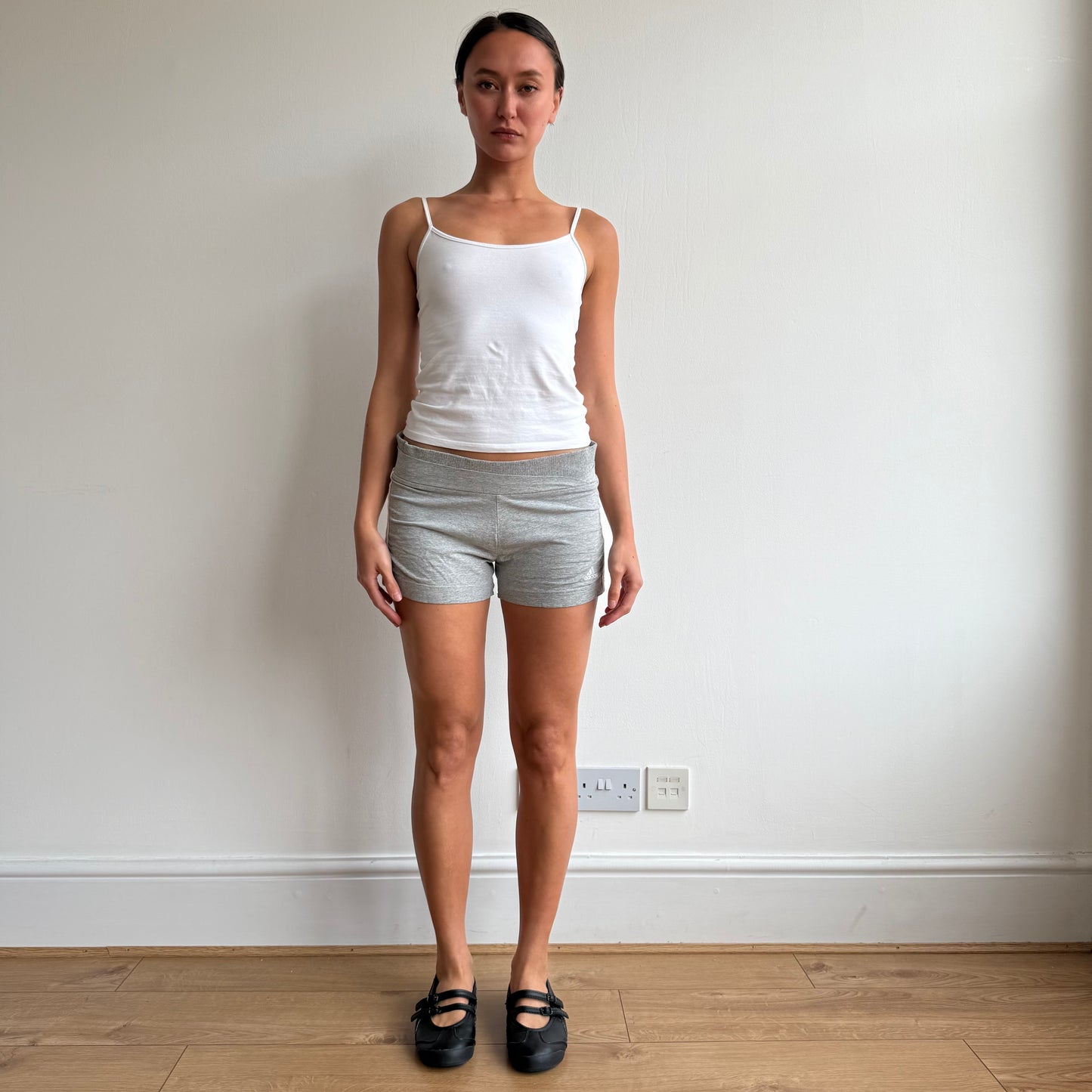 Grey Adidas mini shorts - Size M