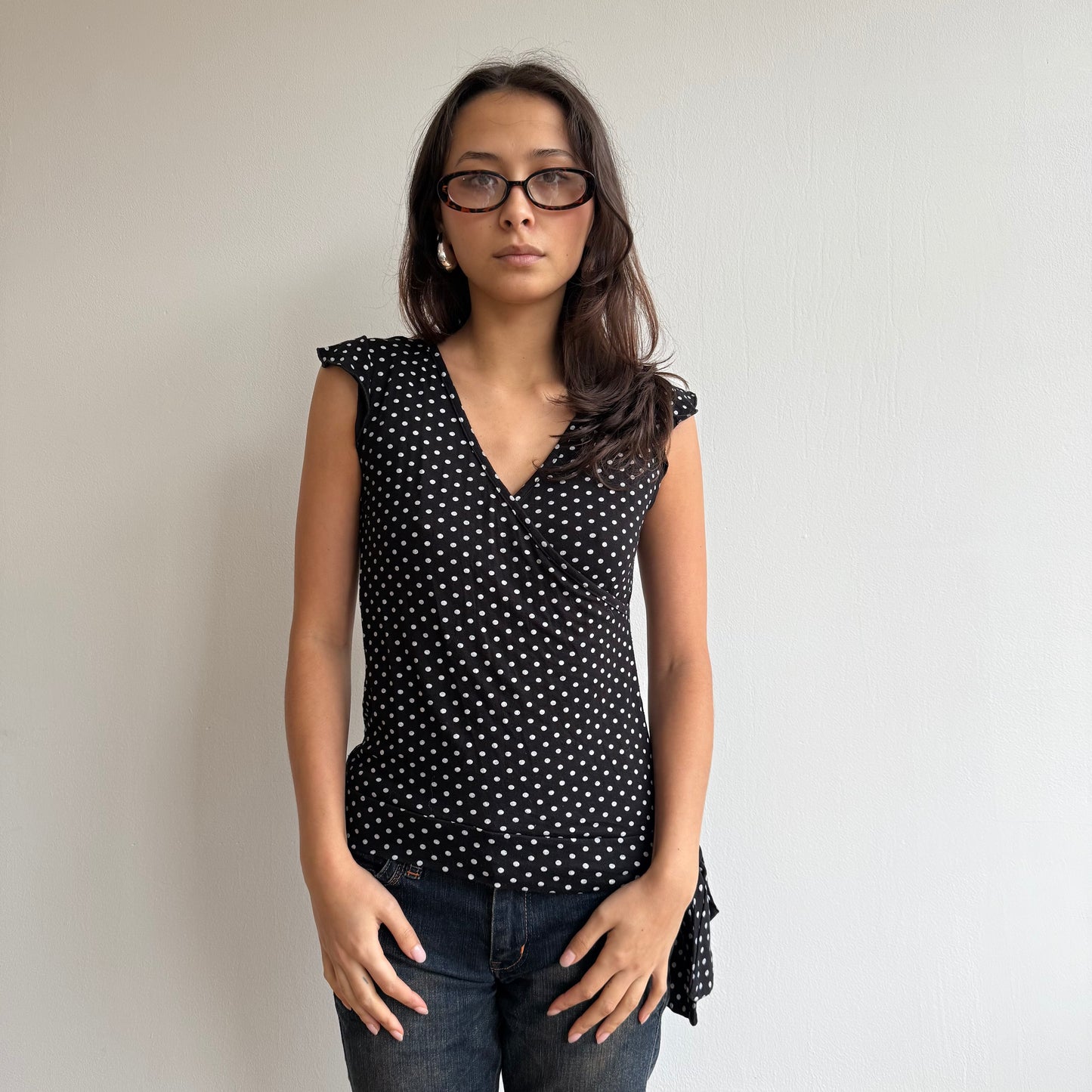 Polka dot wrap top - Size S