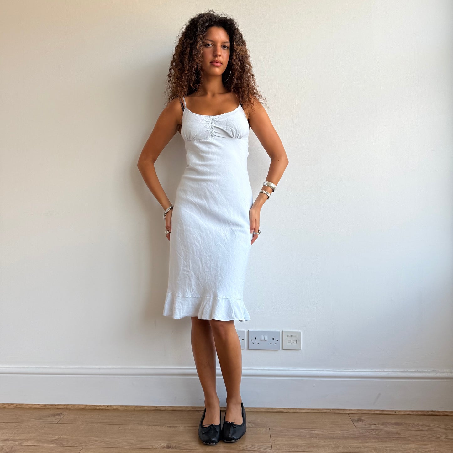 Powder blue milkmaid dress - Size S