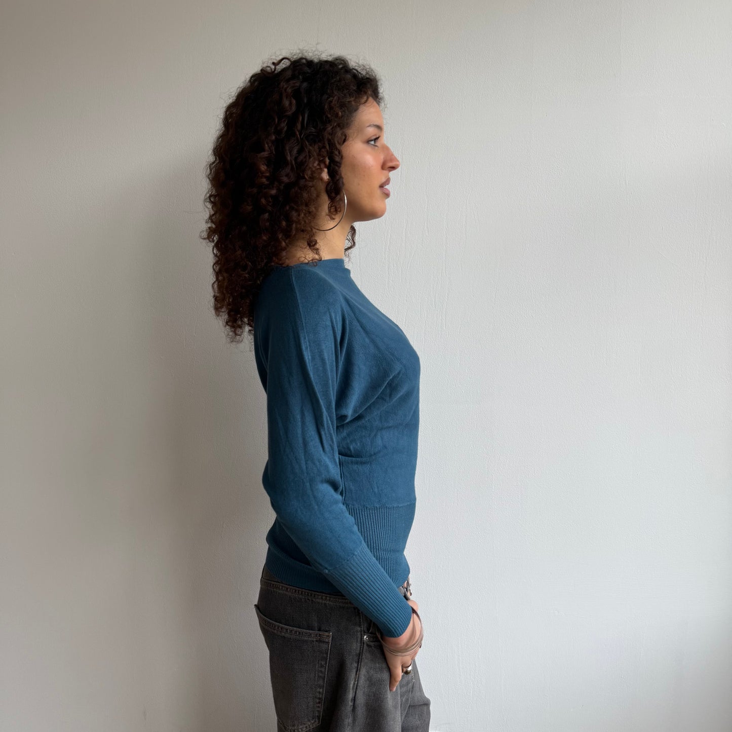 Teal slouchy knit jumper - Size S-M