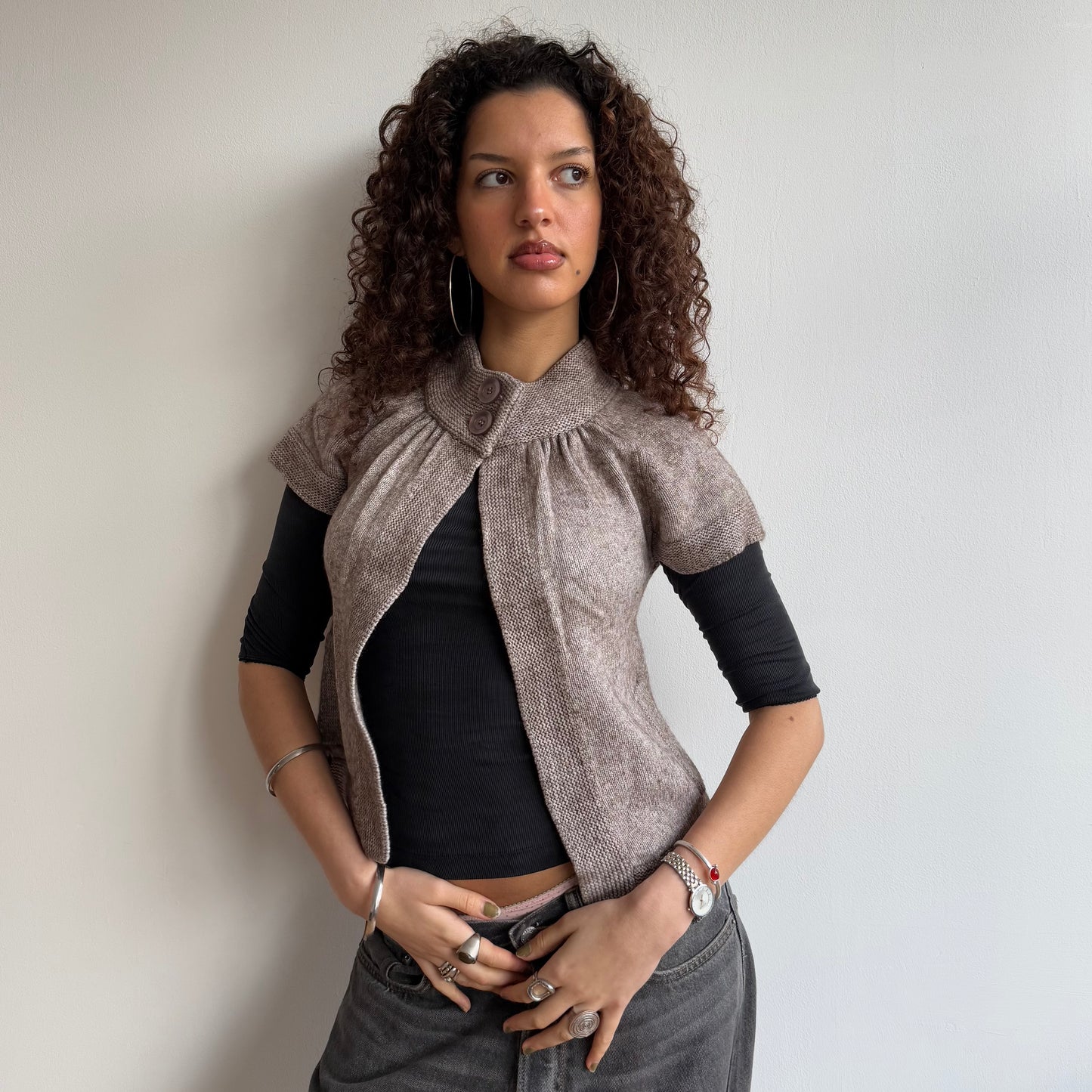 Brown knit Cardi - Size S