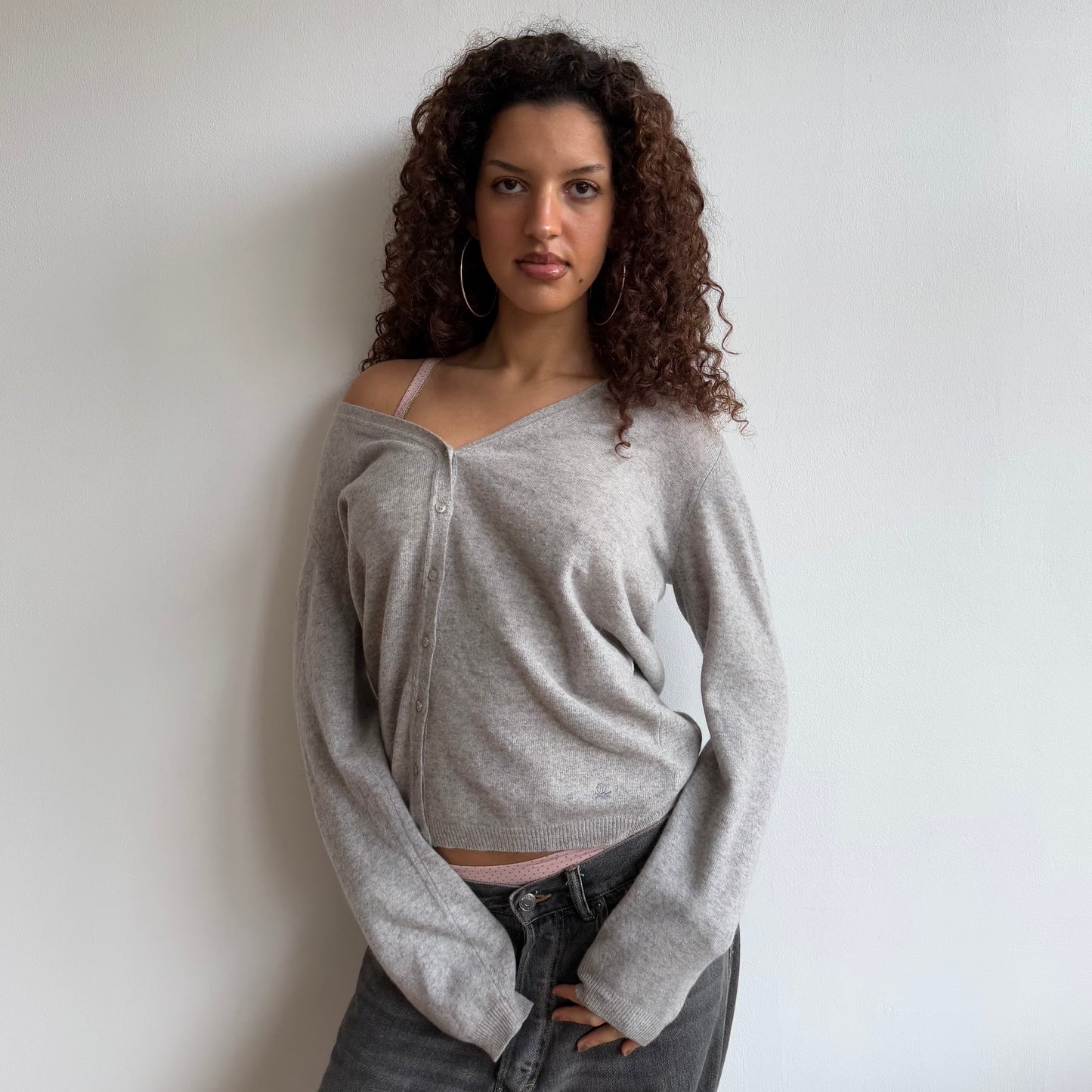 Grey wool cardigan - Size M