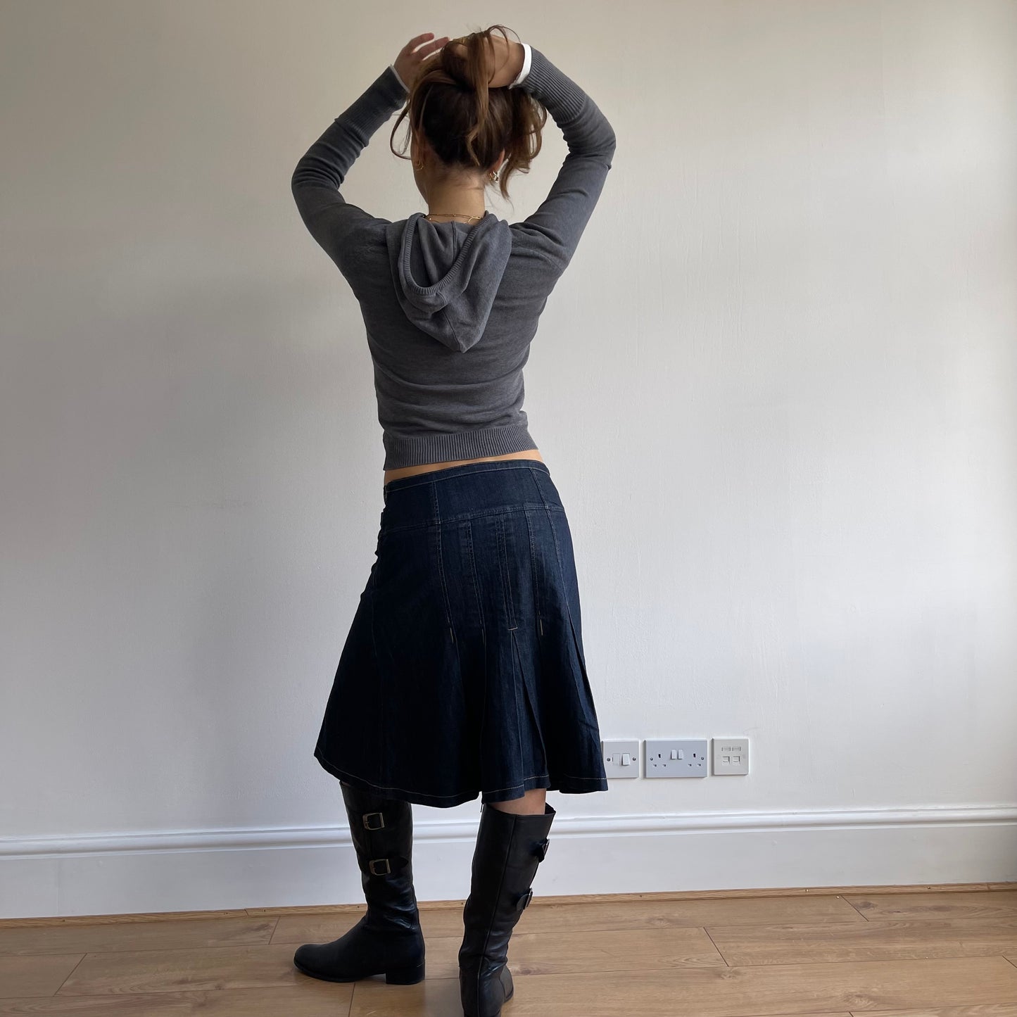Grey knit hoodie - Size XS