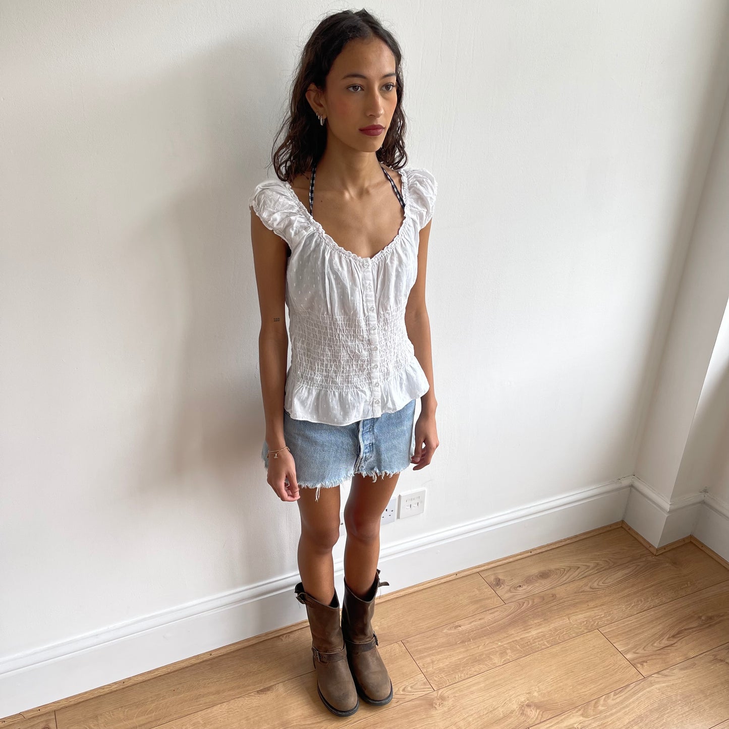 White milkmaid top - Size M