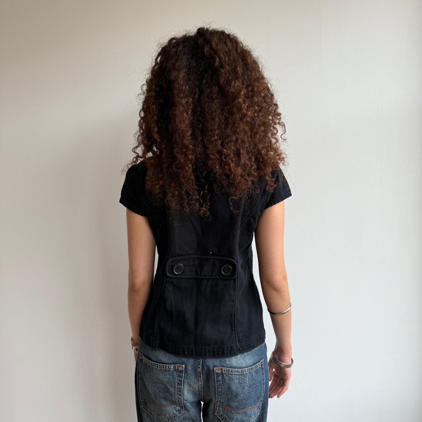Black short sleeve peacoat - Size M/L