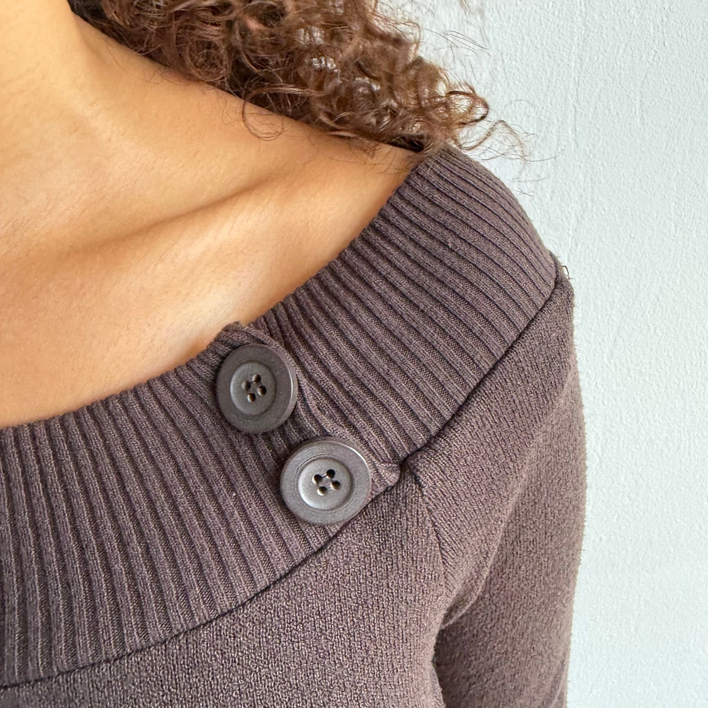 Brown 3/4 Bardot knit - Size S