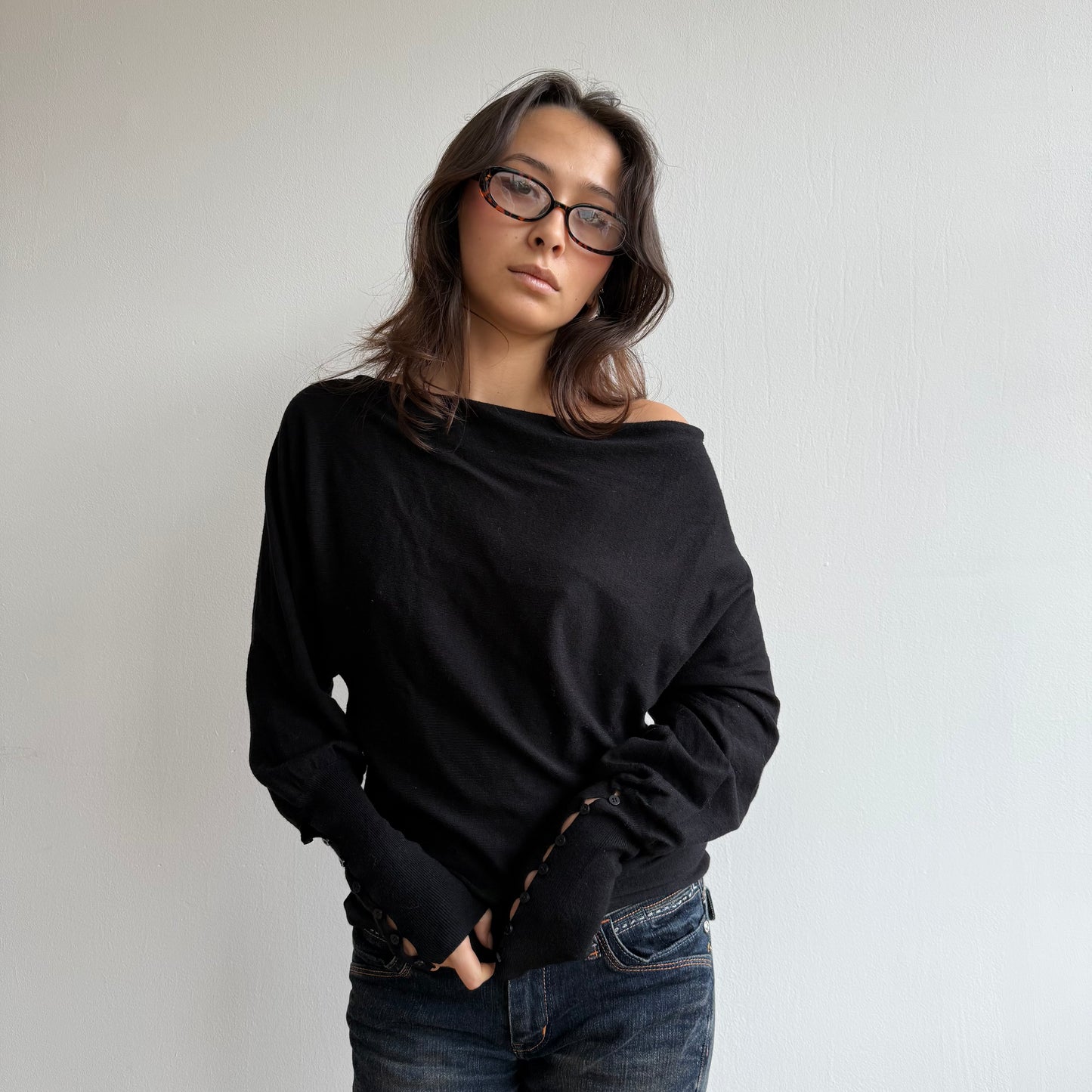 Black slouchy knit - Size S/M
