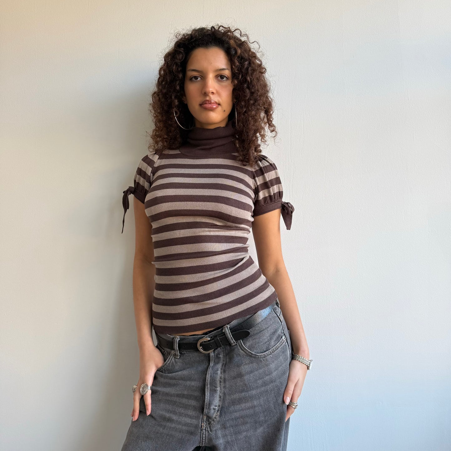 Brown knit roll neck - Size S