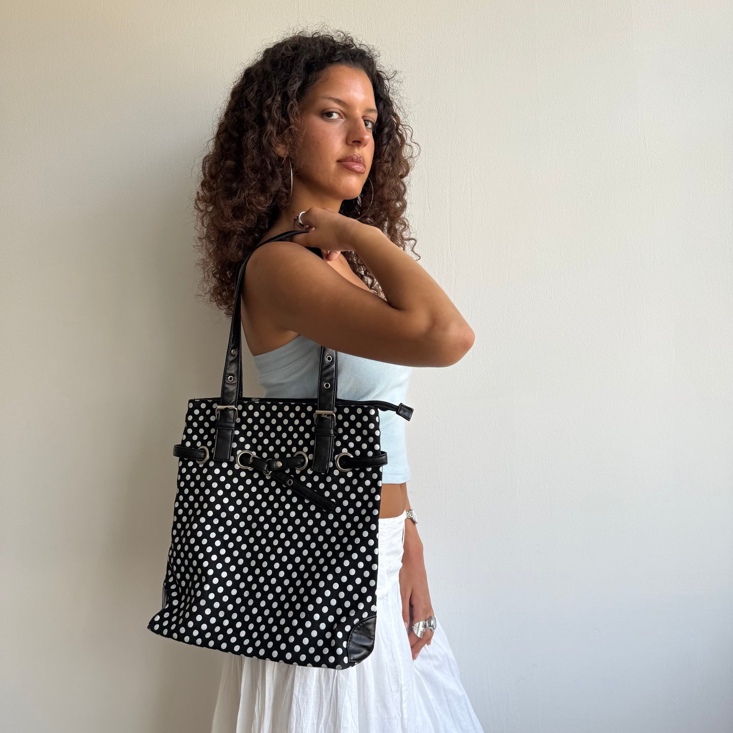Polka dot tote bag