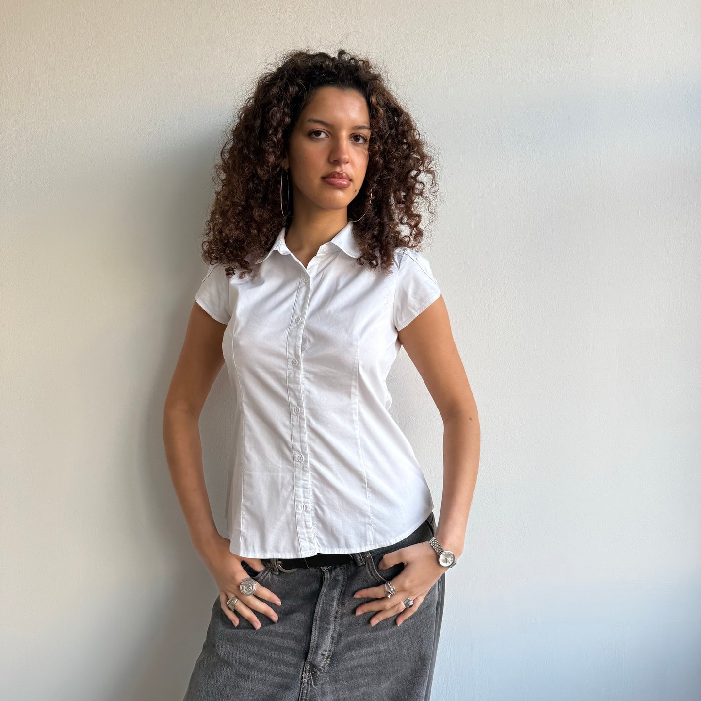 Short sleeve white shirt - Size S