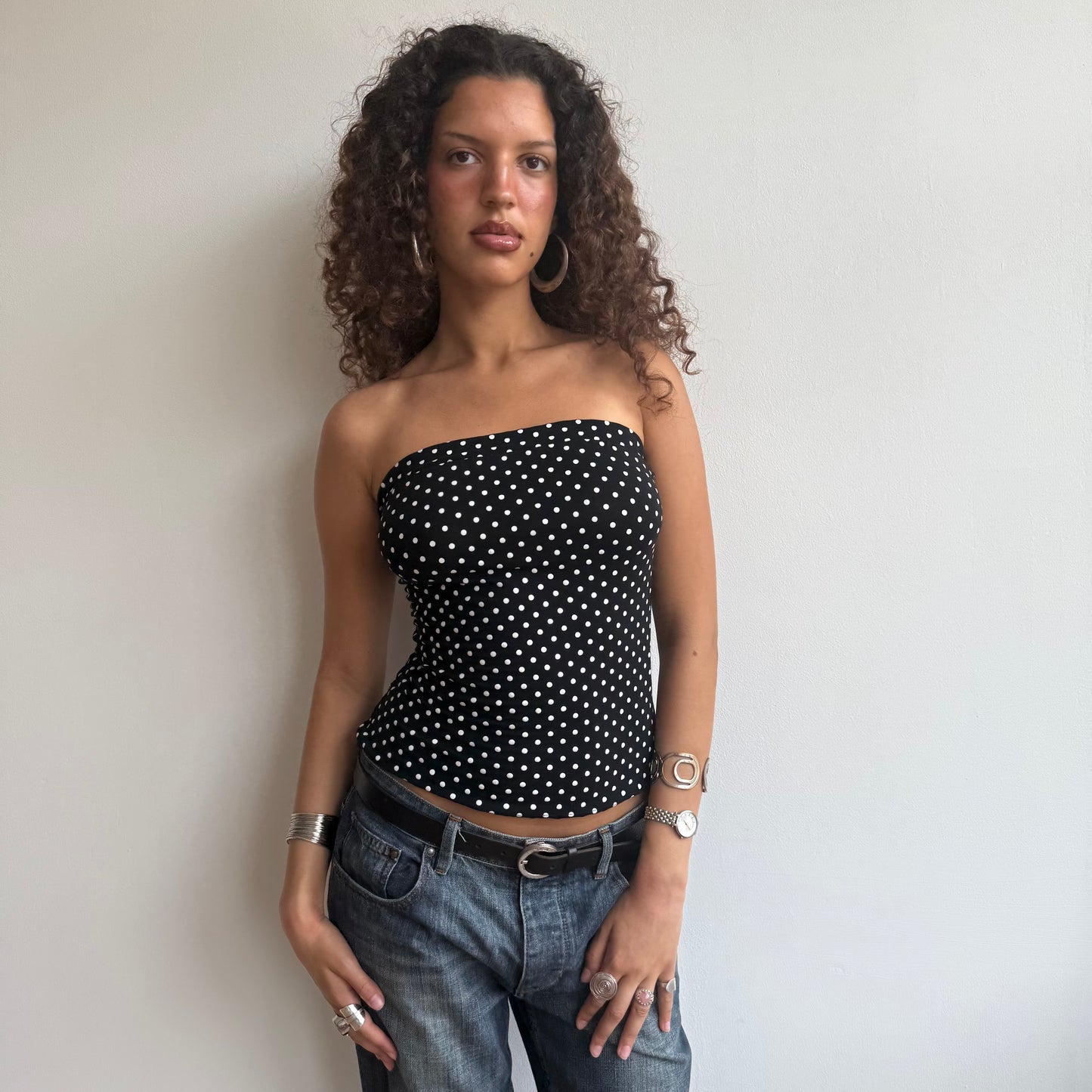 Black polka dor bandeau - Size S