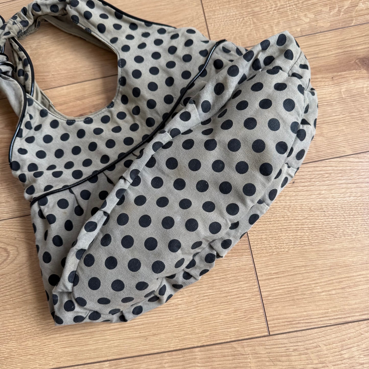 Khaki polka dot bag - OS