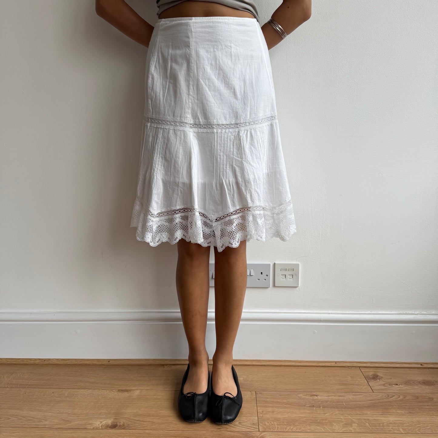 White lace midi skirt - Size S