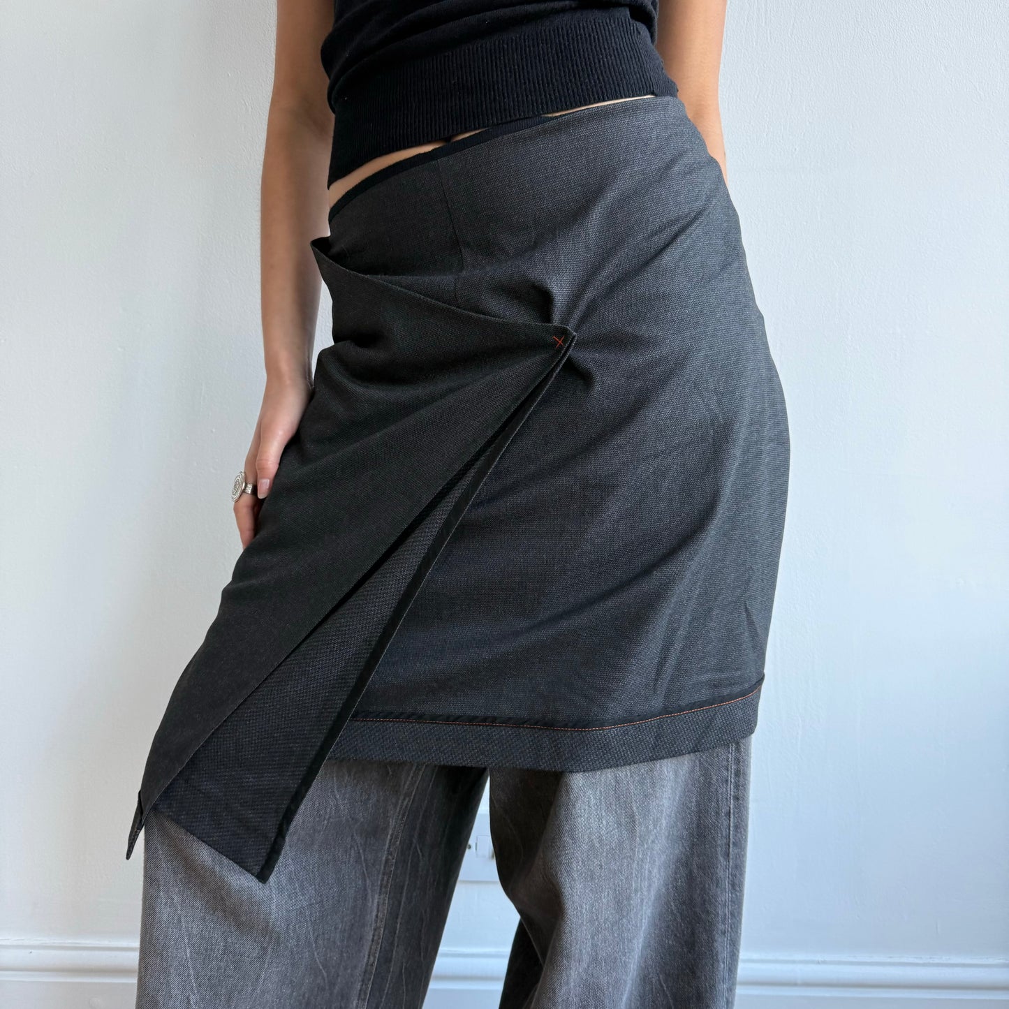 Cop copine grey wrap skirt - Size S